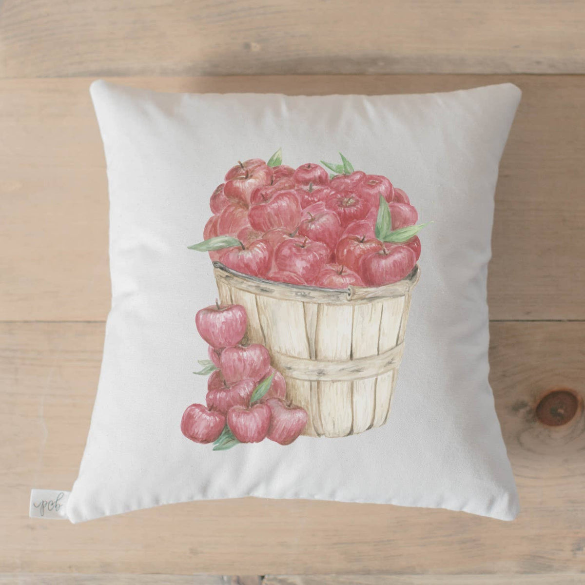 Throw Pillows - Apple Basket Watercolor