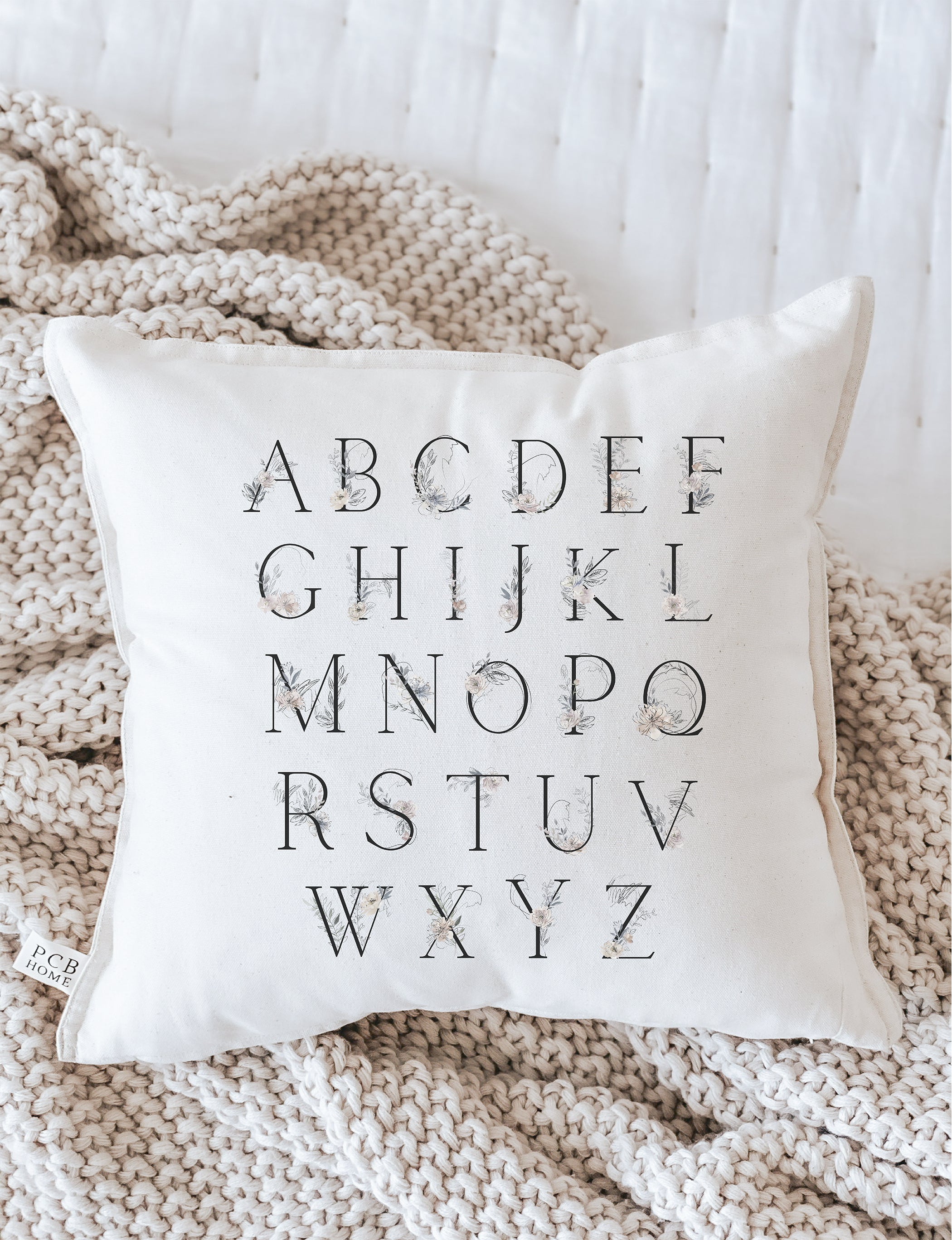 Throw Pillows - Floral Alphabet