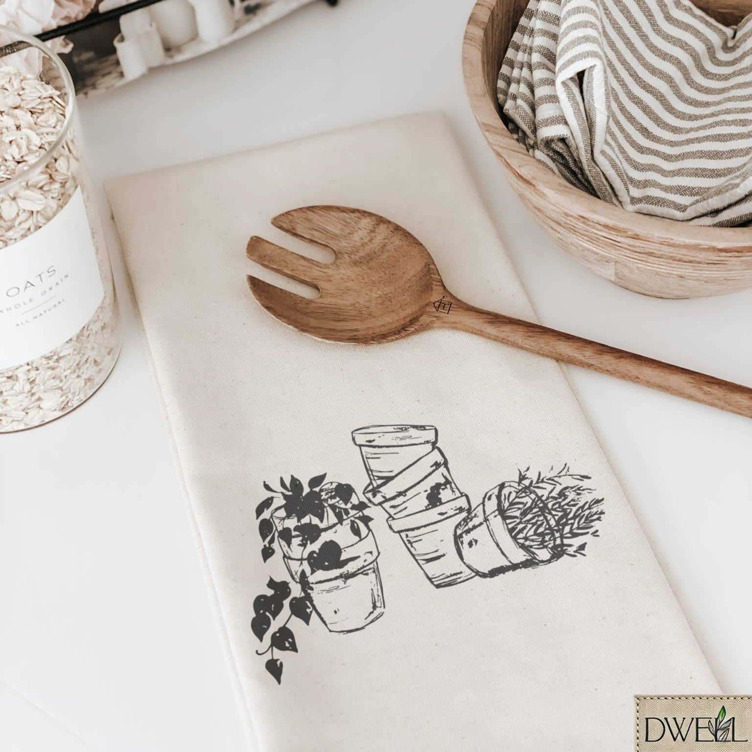 Tea Towel - Terra Cotta Pot Sketch