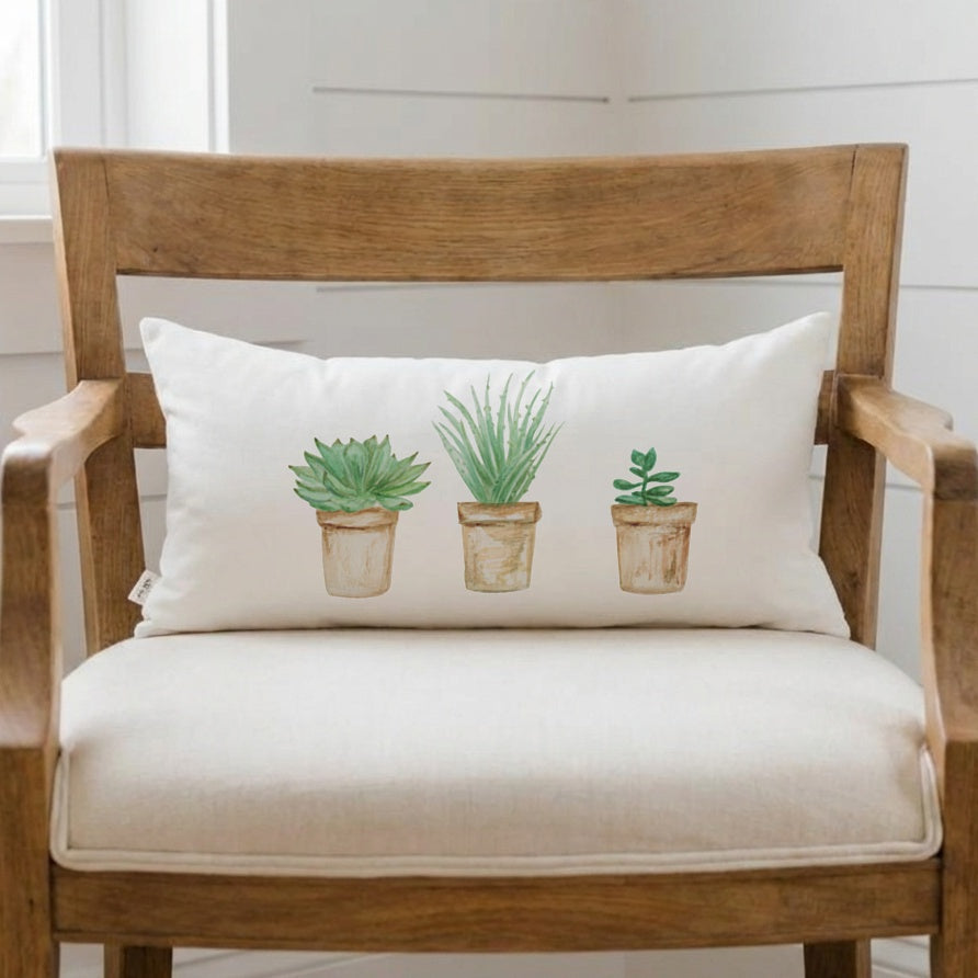 Lumbar Pillows - Potted Succulents