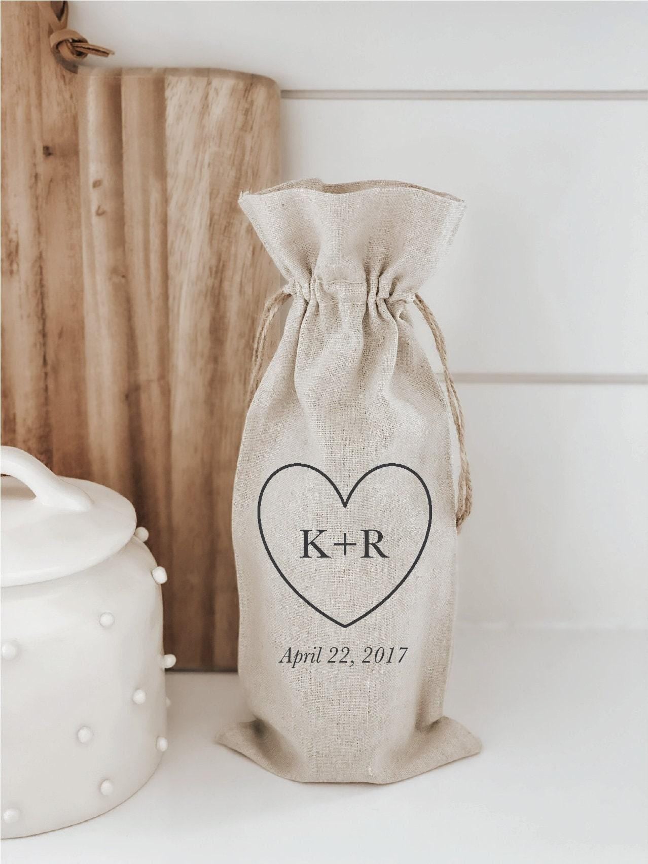 Personalized Wine Bags - Personalized Heart