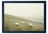 Grazing Sheep Wood Framed Print