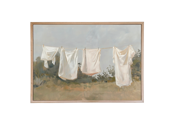 Clothes Line Wood Framed Print