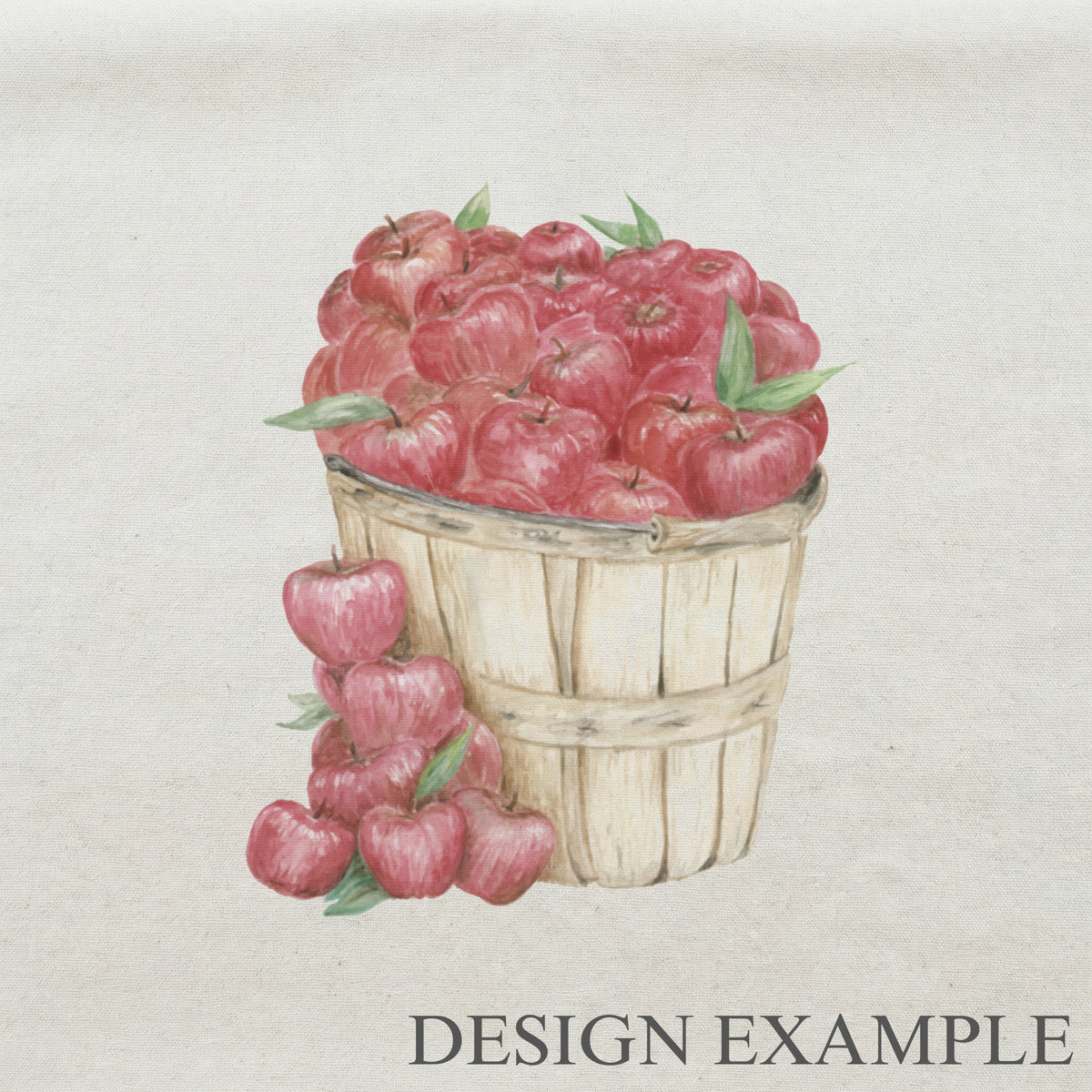 Throw Pillows - Apple Basket Watercolor