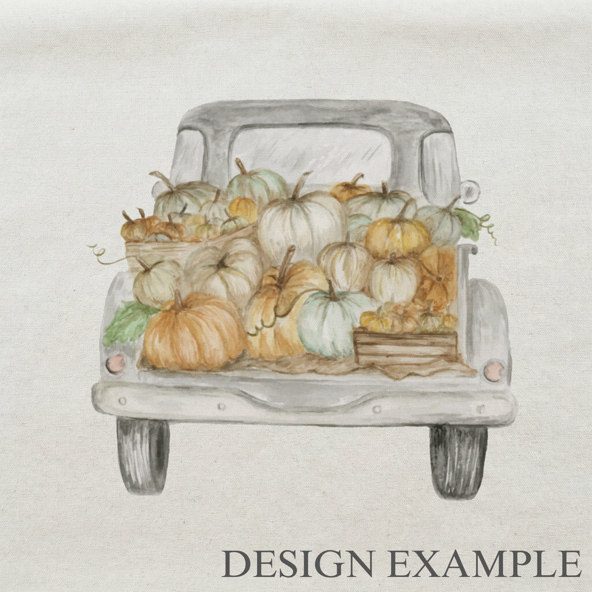 Throw Pillows - Pumpkin Truck Watercolor