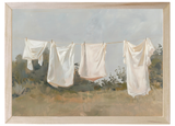 Clothes Line Wood Framed Print