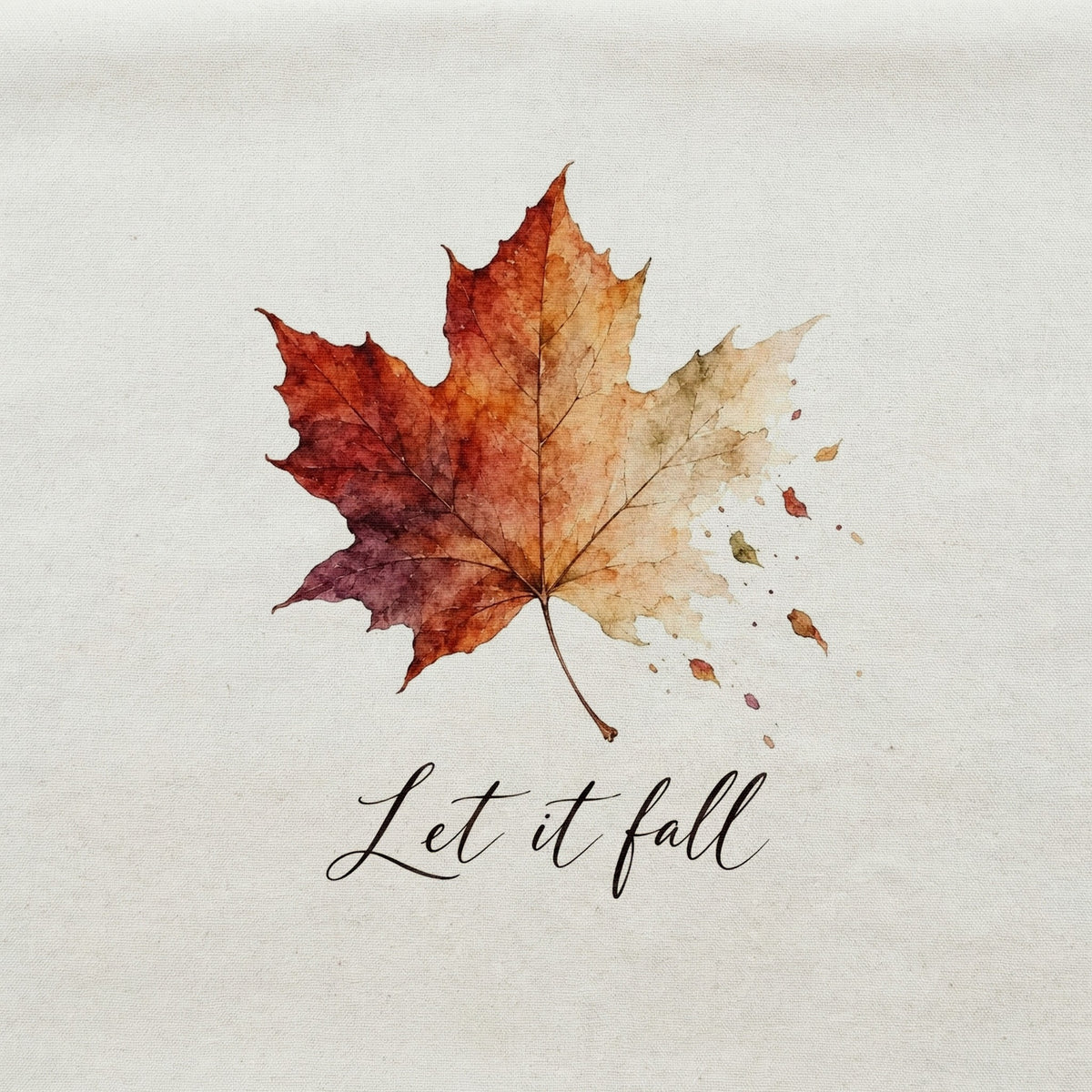 Printed Tea Towel - Let It fall Maple Leaf