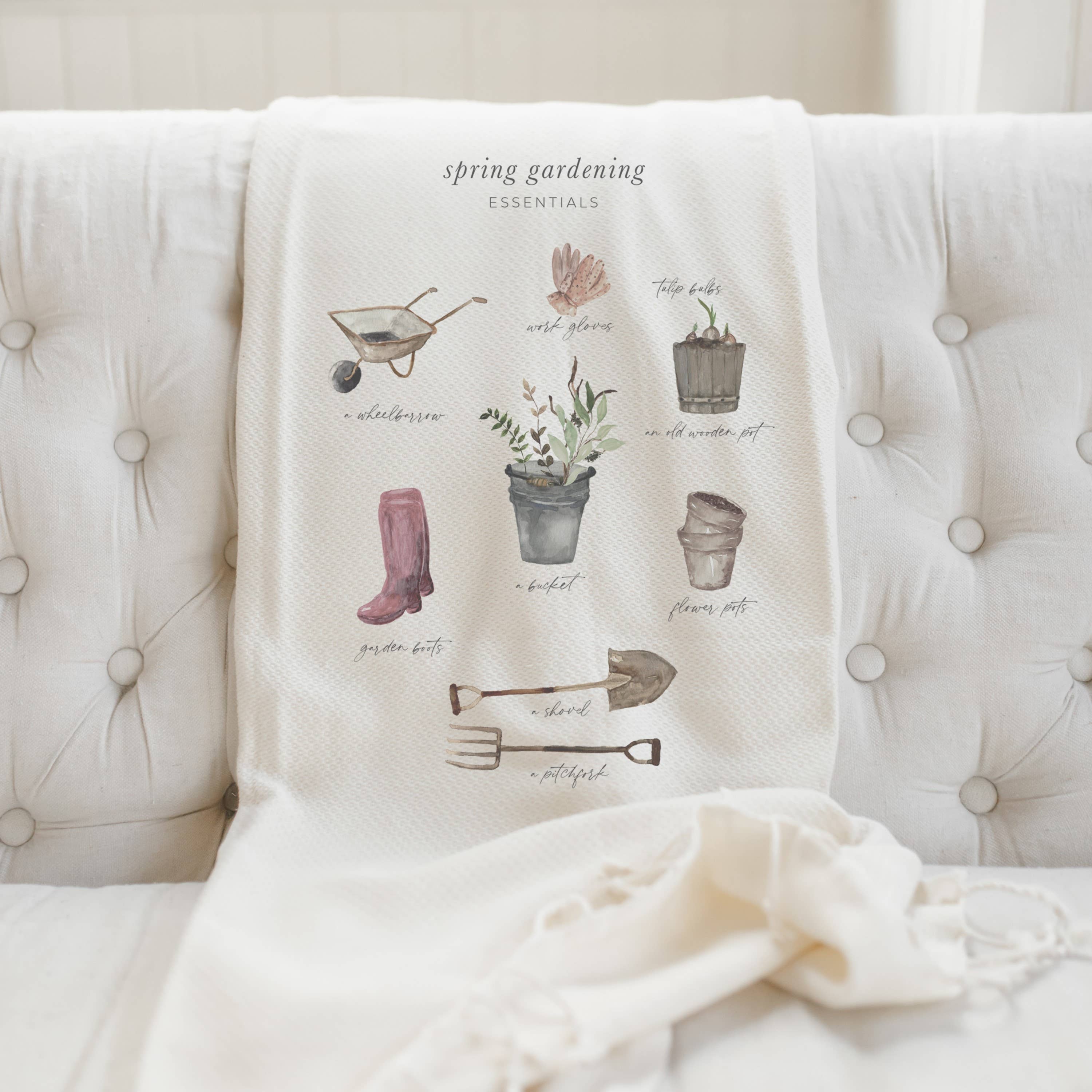 Throw Blankets - Garden Essentials Watercolor