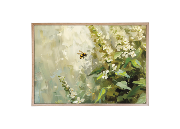 Bees Buzzing Wood Framed Print