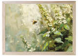 Bees Buzzing Wood Framed Print