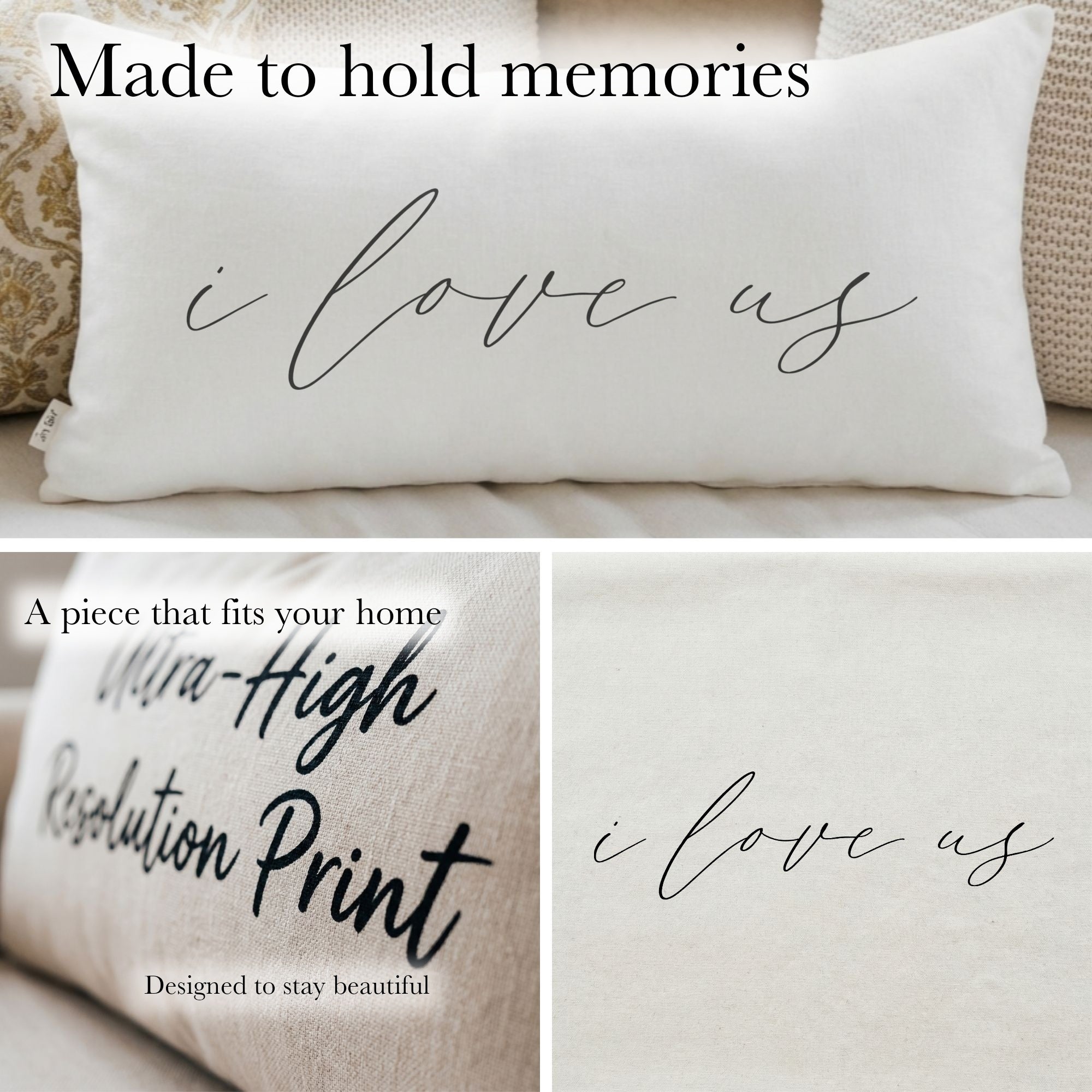 Lumbar Pillows - I Love Us Calligraphy