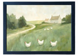 Chicken Pasture Wood Framed Print