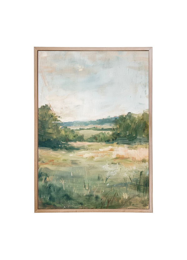Textured Fields Wood Framed Print