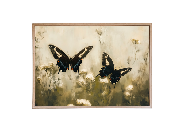 Butterfly Pair Wood Framed Print