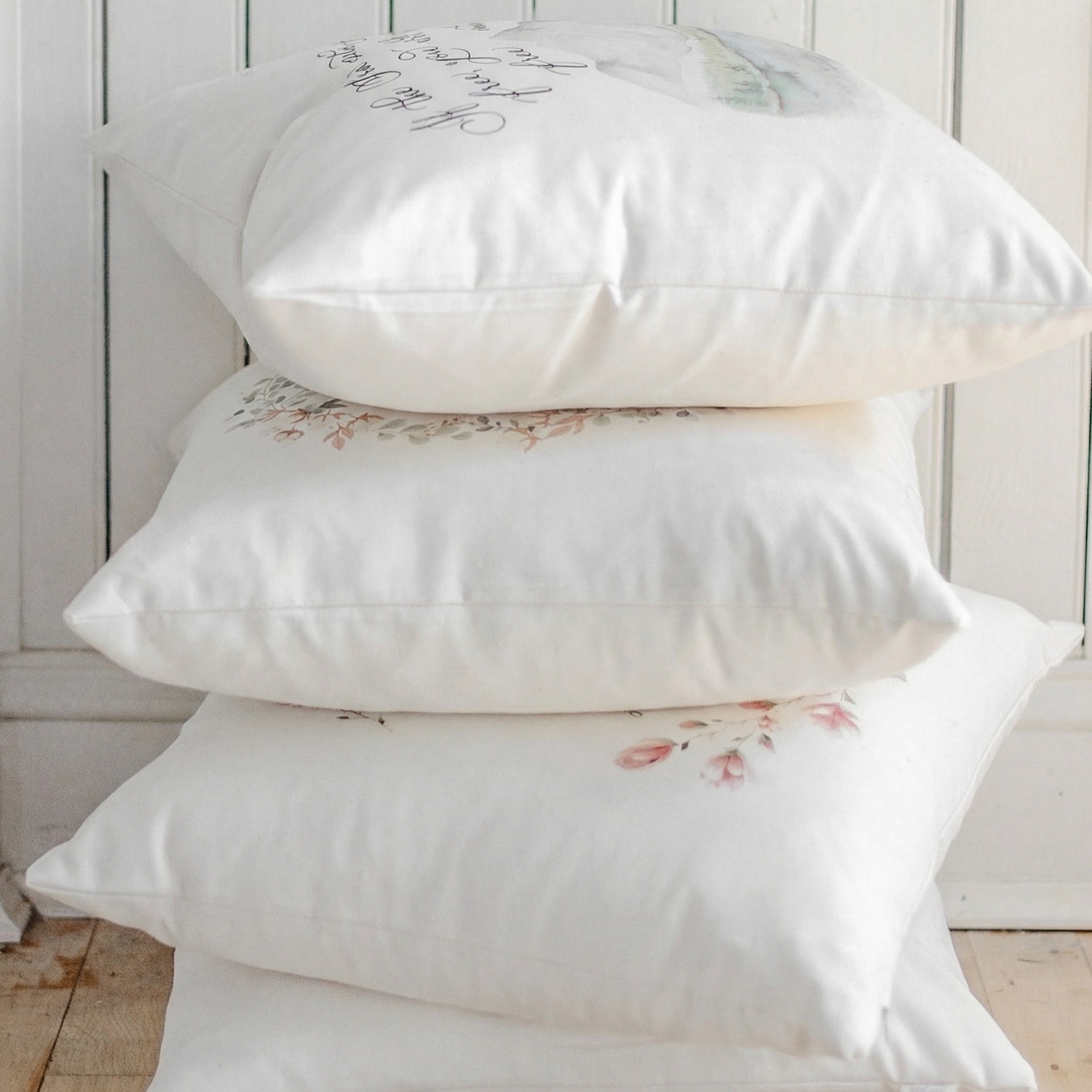 Throw Pillows - He First loved Wreath