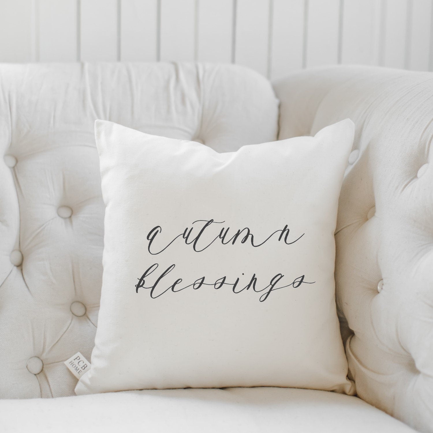 Throw Pillow - Autumn Blessings, calligraphy, home decor, fall decor, housewarming gift, cushion cover, throw pillow, seasonal pillow