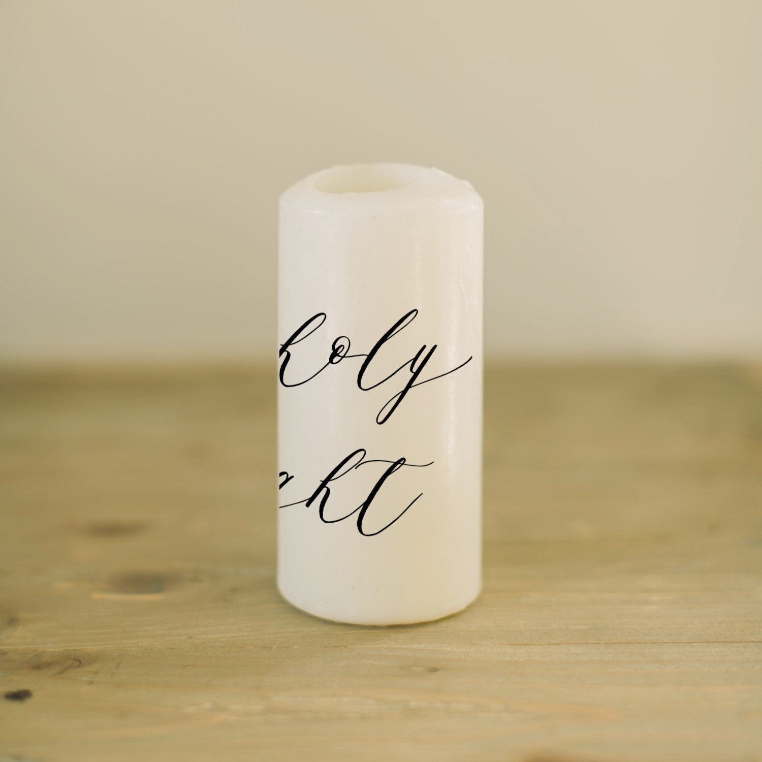 Christmas Pillar Candle - Oh Holy Night, home decor, housewarming gift, rustic, Christmas Decor, Holiday Decor, Christmas Gift