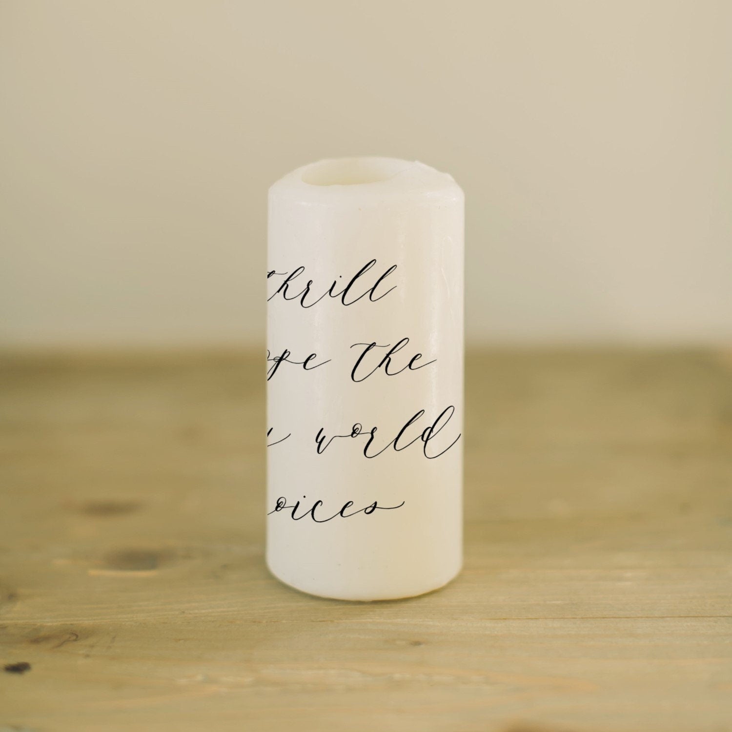 Christmas Pillar Candle - A Thrill Of Hope, home decor, present, housewarming gift, rustic, Christmas Decor, Holiday Decor, Christmas Gift