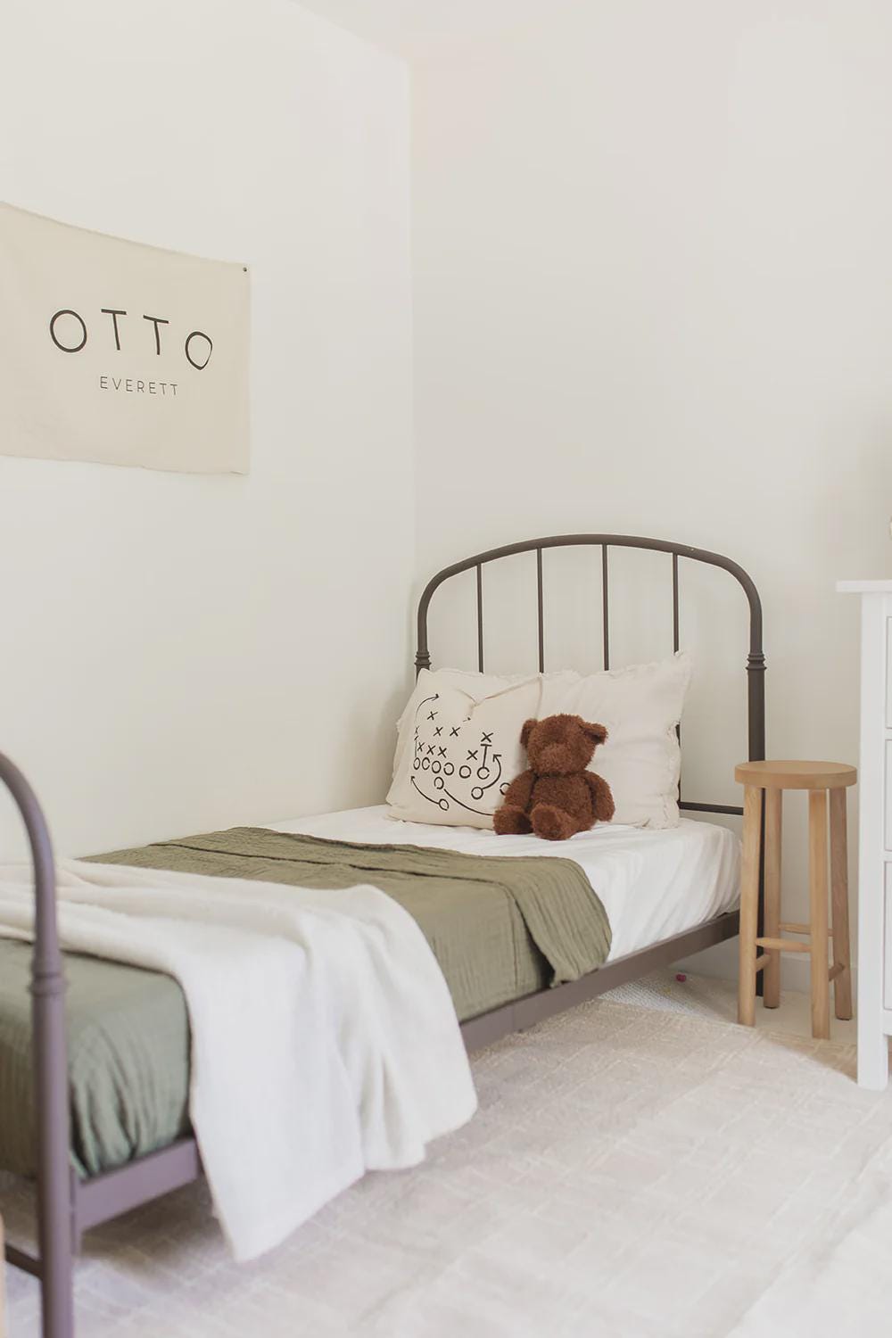 Throw Pillow - Football Play, Outer Edge Seam, calligraphy, home decor, wedding gift, engagement present, housewarming gift, cover