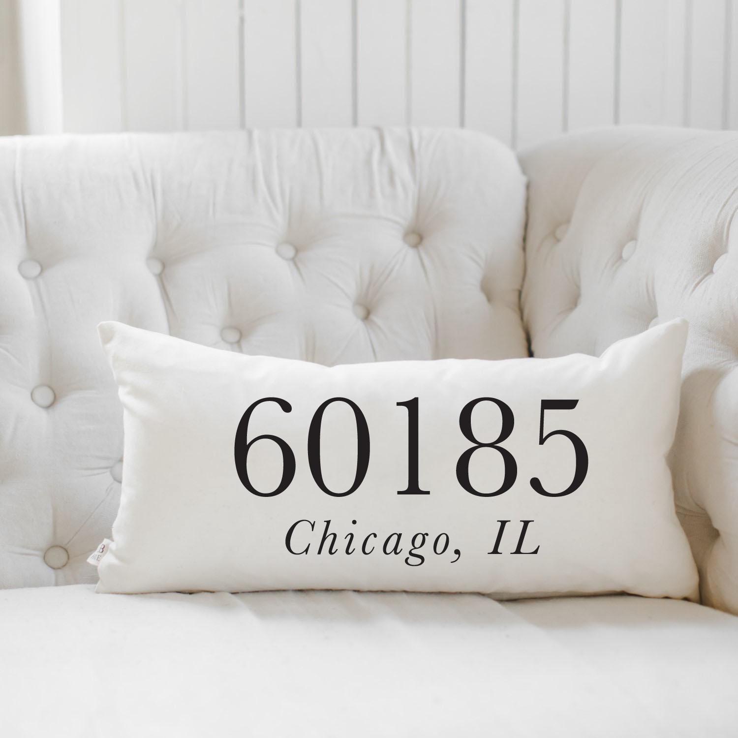 Lumbar Pillow - Personalized Zip Code - Realtor Gift, New House gift, engagement present, housewarming present, cushion cover, throw pillow