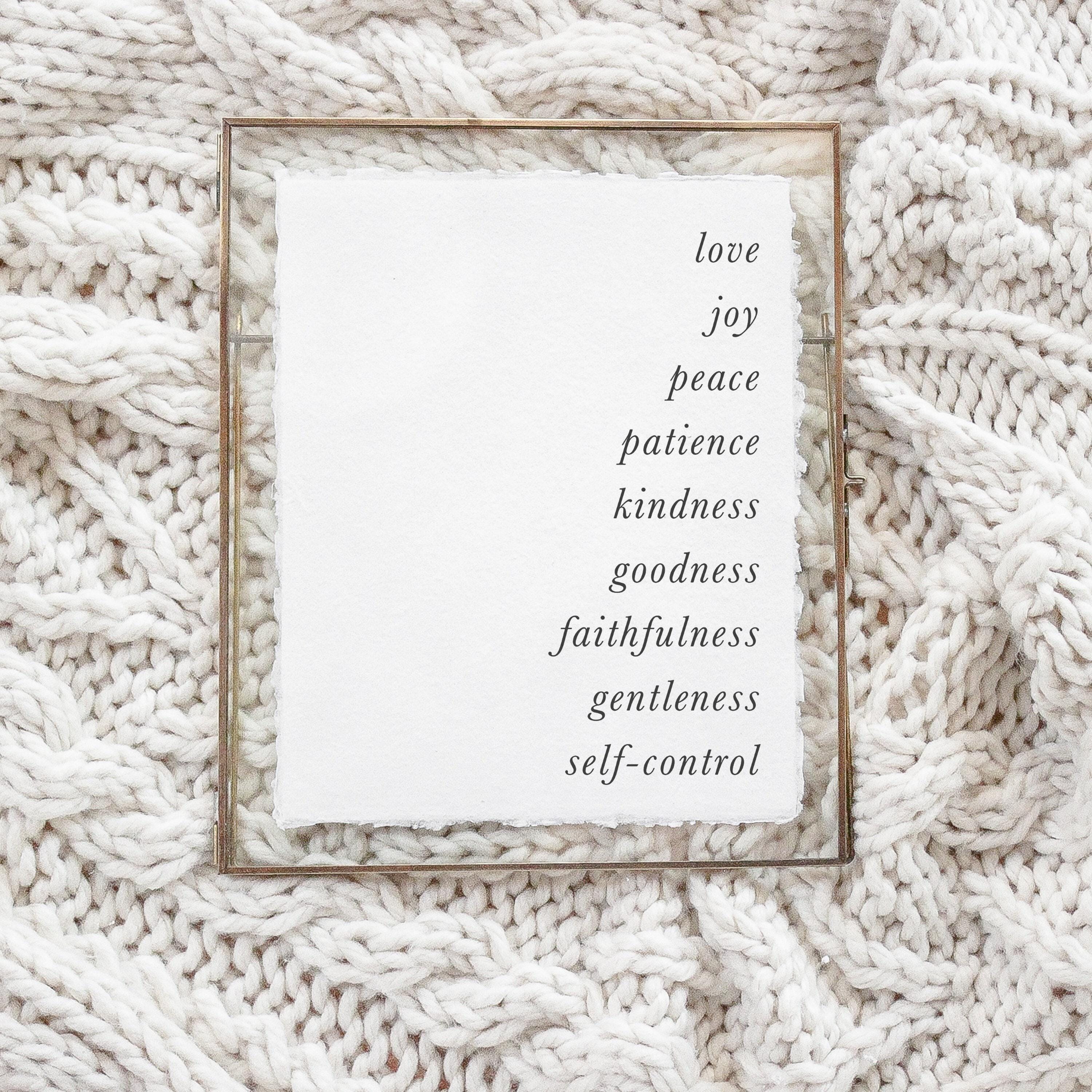 Calligraphy Print - Fruits of the Spirit Verse Print - Vertical, mother's day gift, present for mom