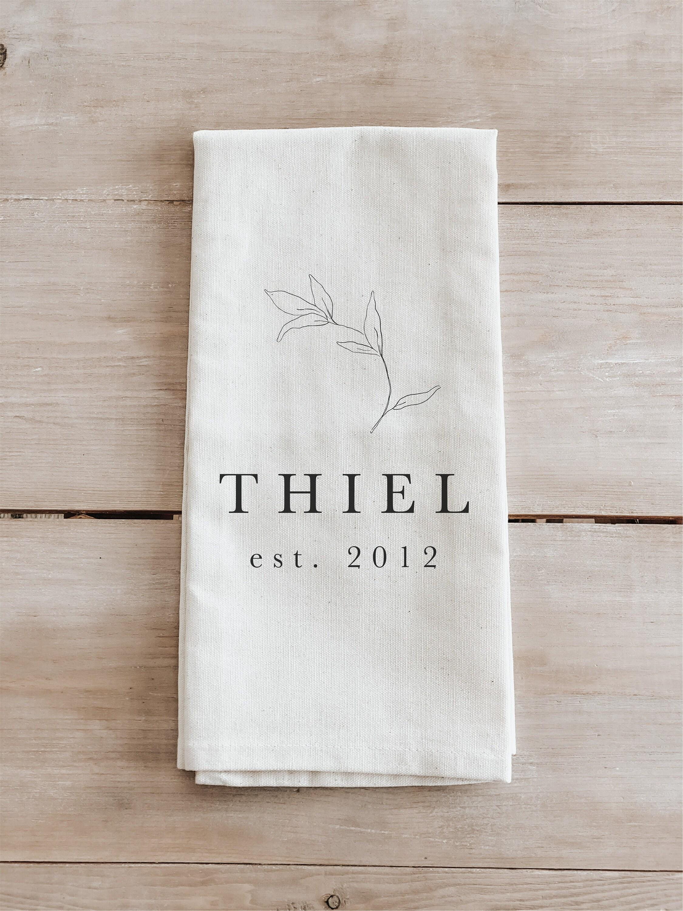 Personalized Tea Towel - Personalized Last Name with