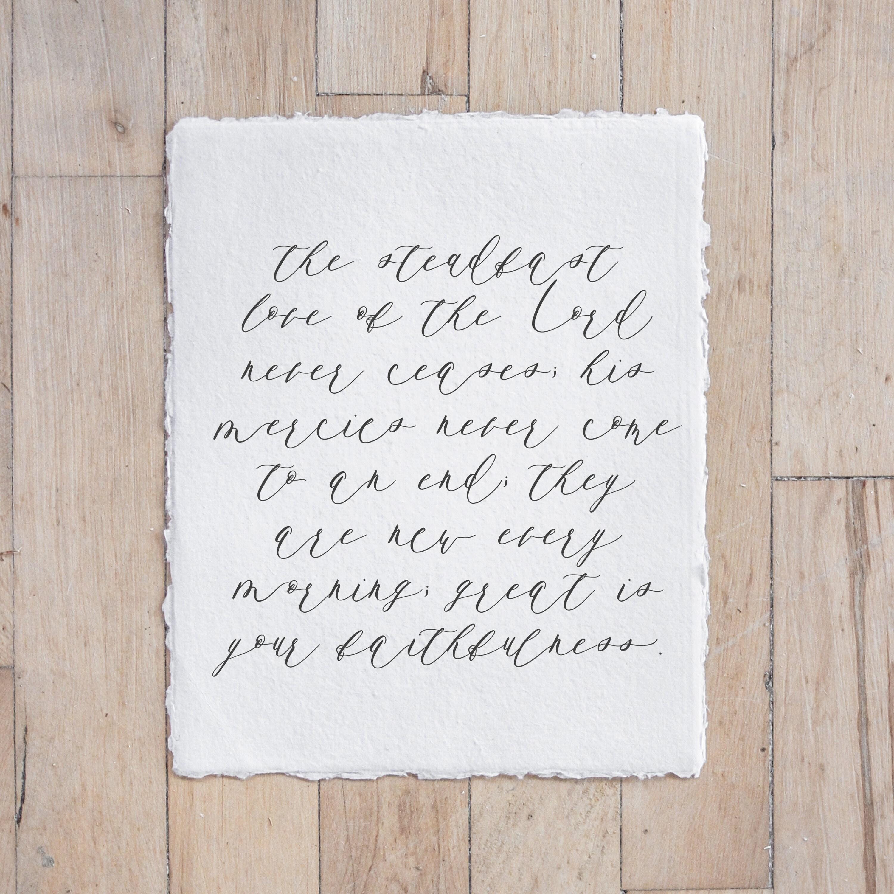 Calligraphy Print - The Steadfast Love of the Lord - Vertical
