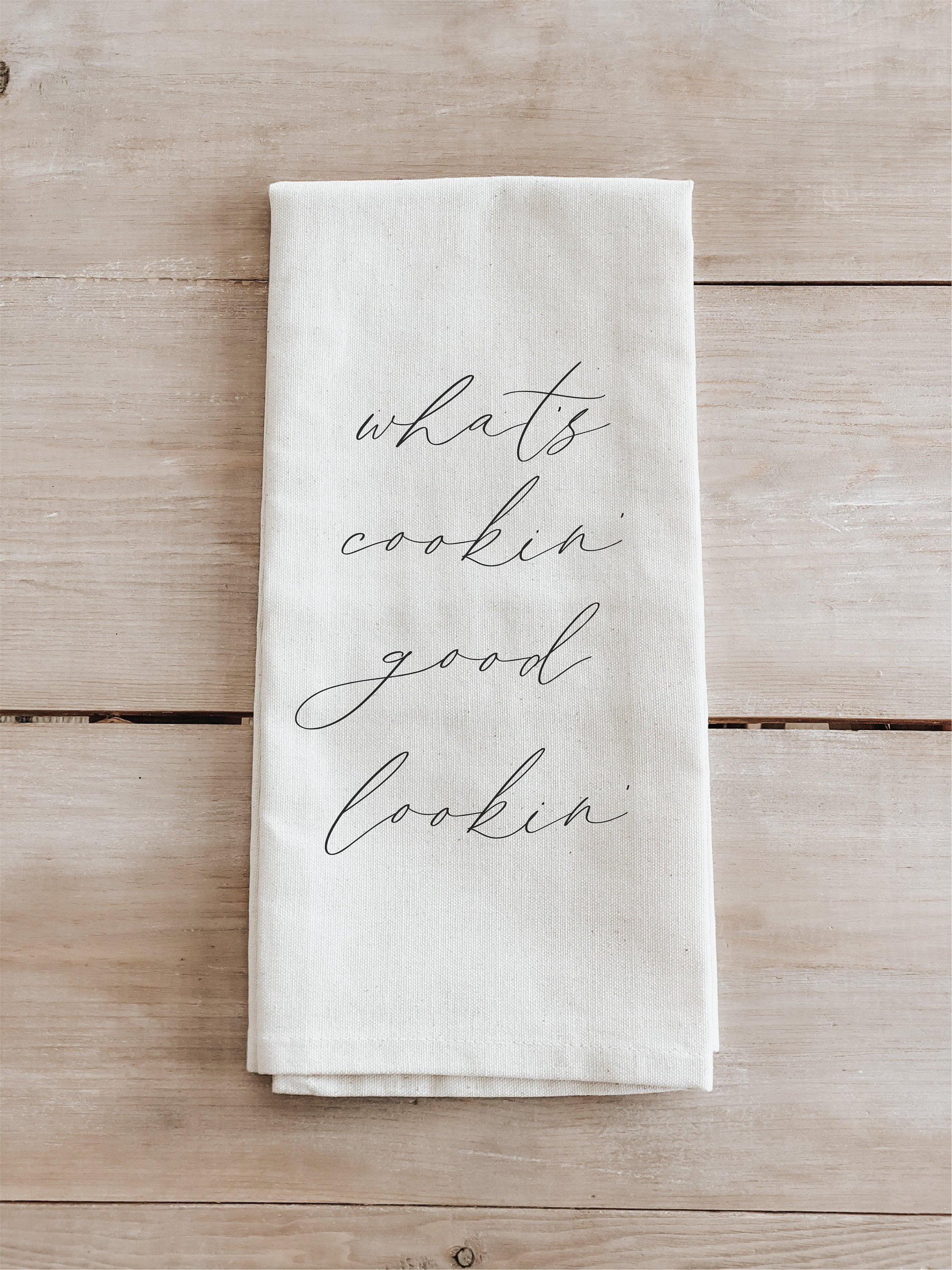 Organic Cotton Kitchen Towel: What's Cookin Good Lookin, USA Made
