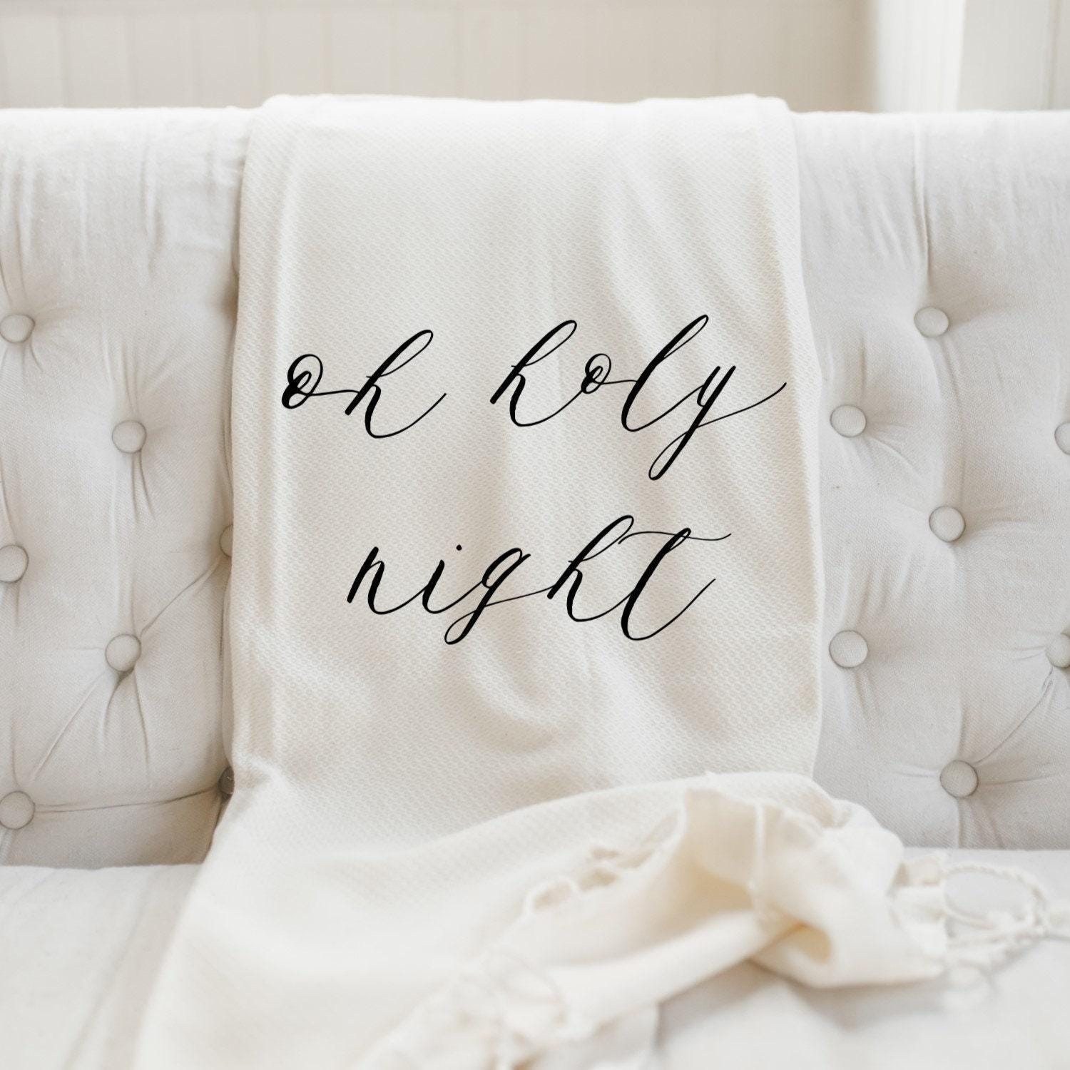 Christmas Throw Blanket - Oh Holy Night, Christmas decor, Holiday decorations, Seasonal, present, housewarming gift, decorative blanket,