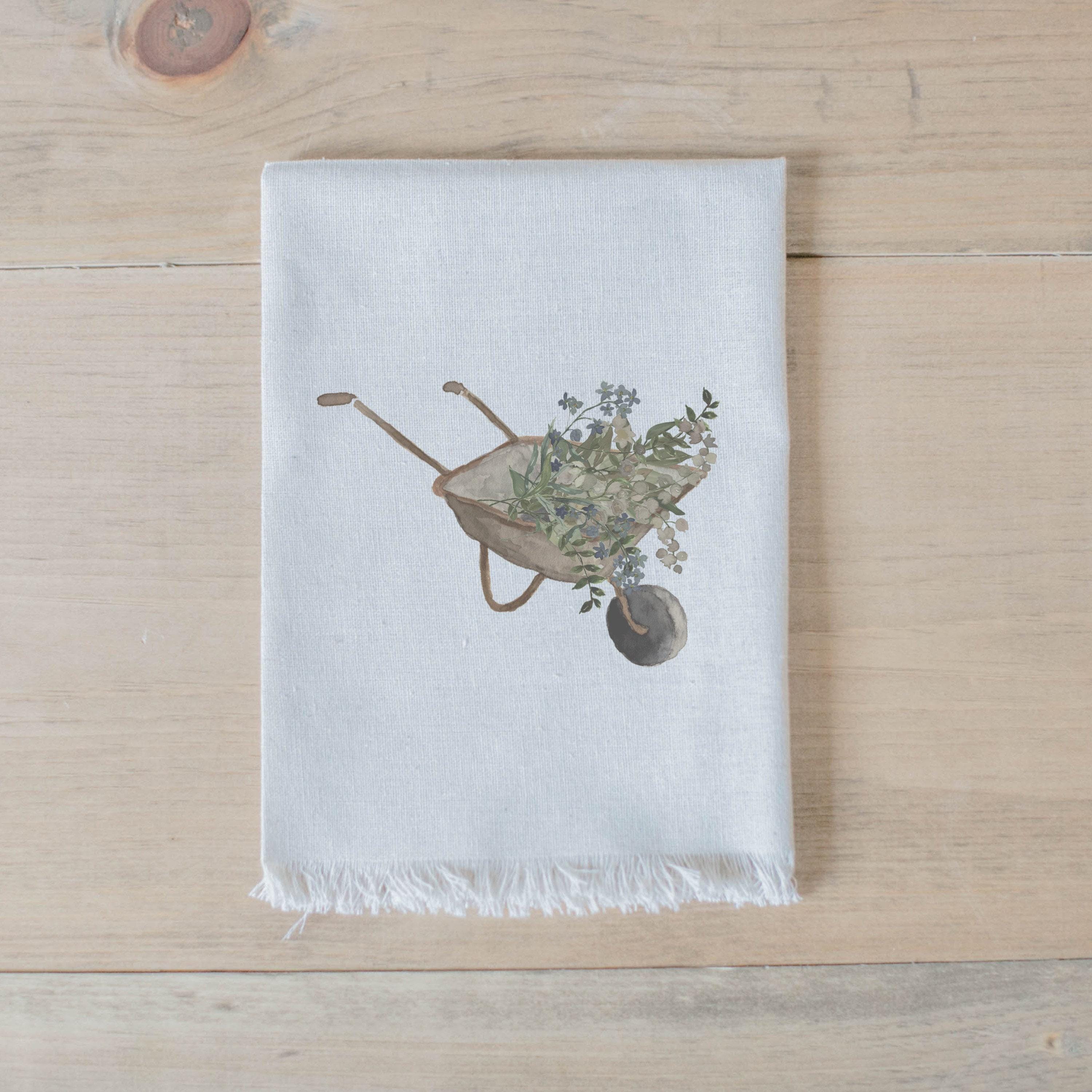 Napkin - Wheel Barrow Watercolor, home decor, housewarming, tableware, table, place setting, home decor, dinner party, place setting