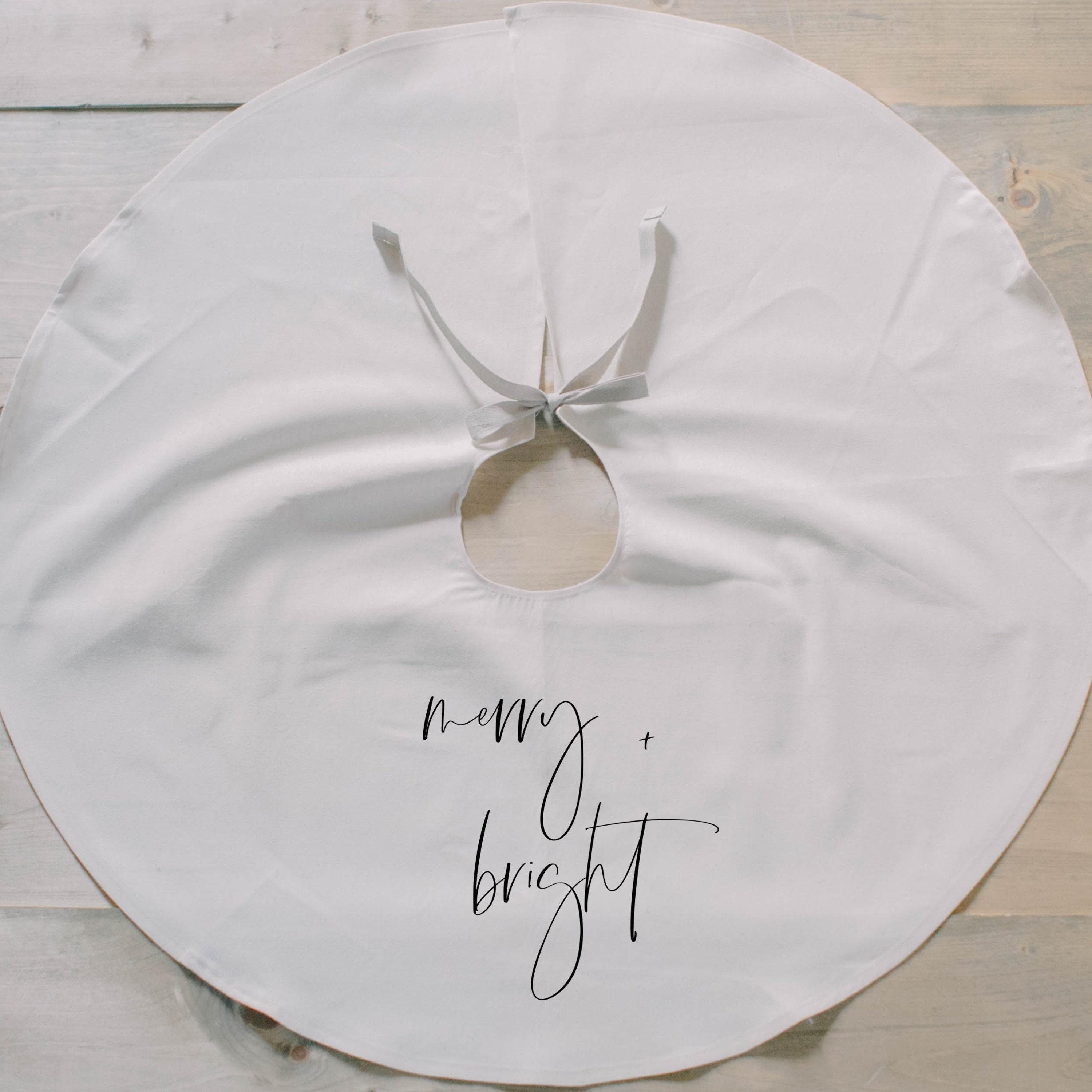 Tree Skirt - Merry and Bright, Christmas home decor, seasonal, present, seasonal decor, winter, holidays, christmas tree