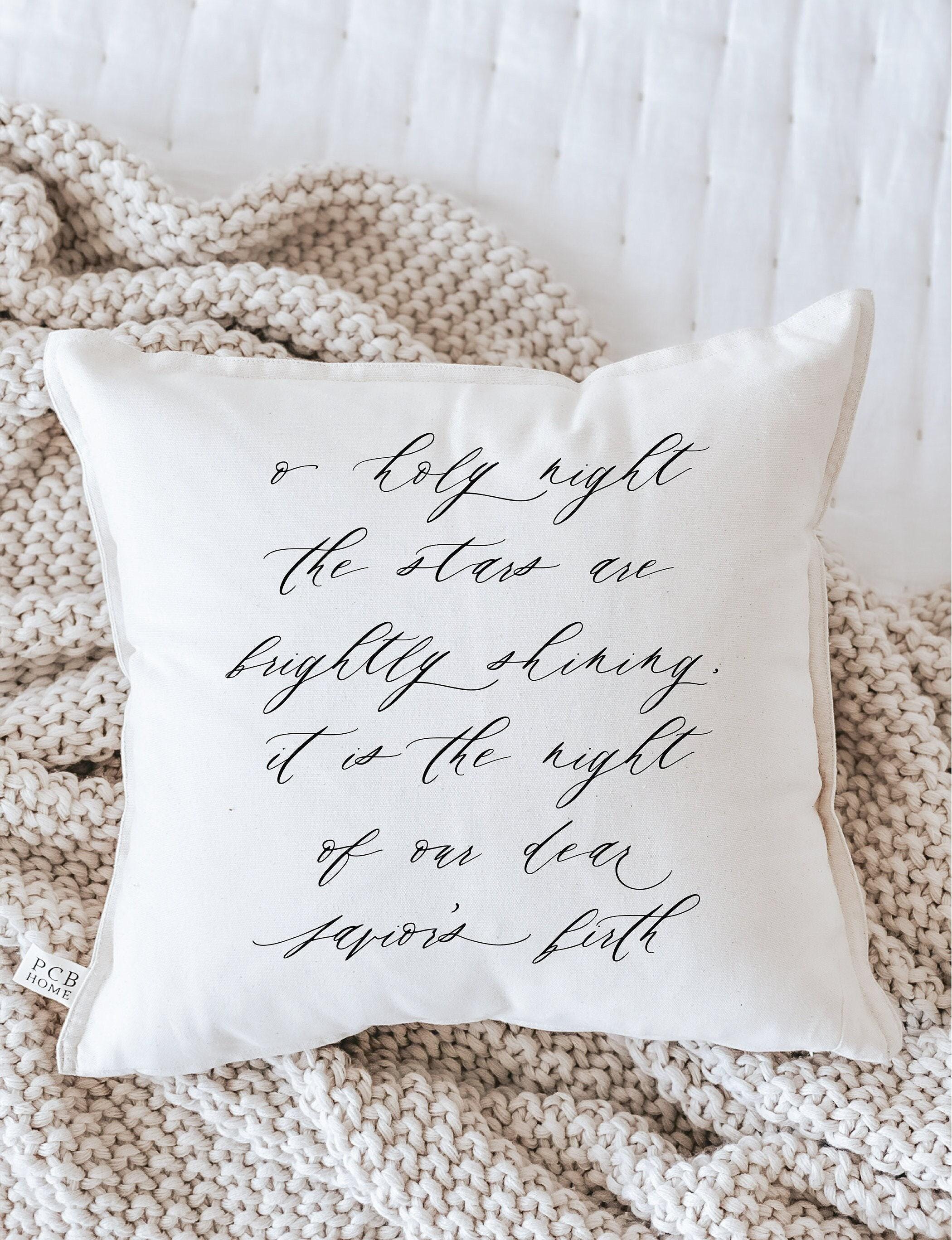 Christmas Throw Pillow - O Holy Night - Christmas decor, home decor, holiday decorative pillow, cushion cover, seasonal pillow