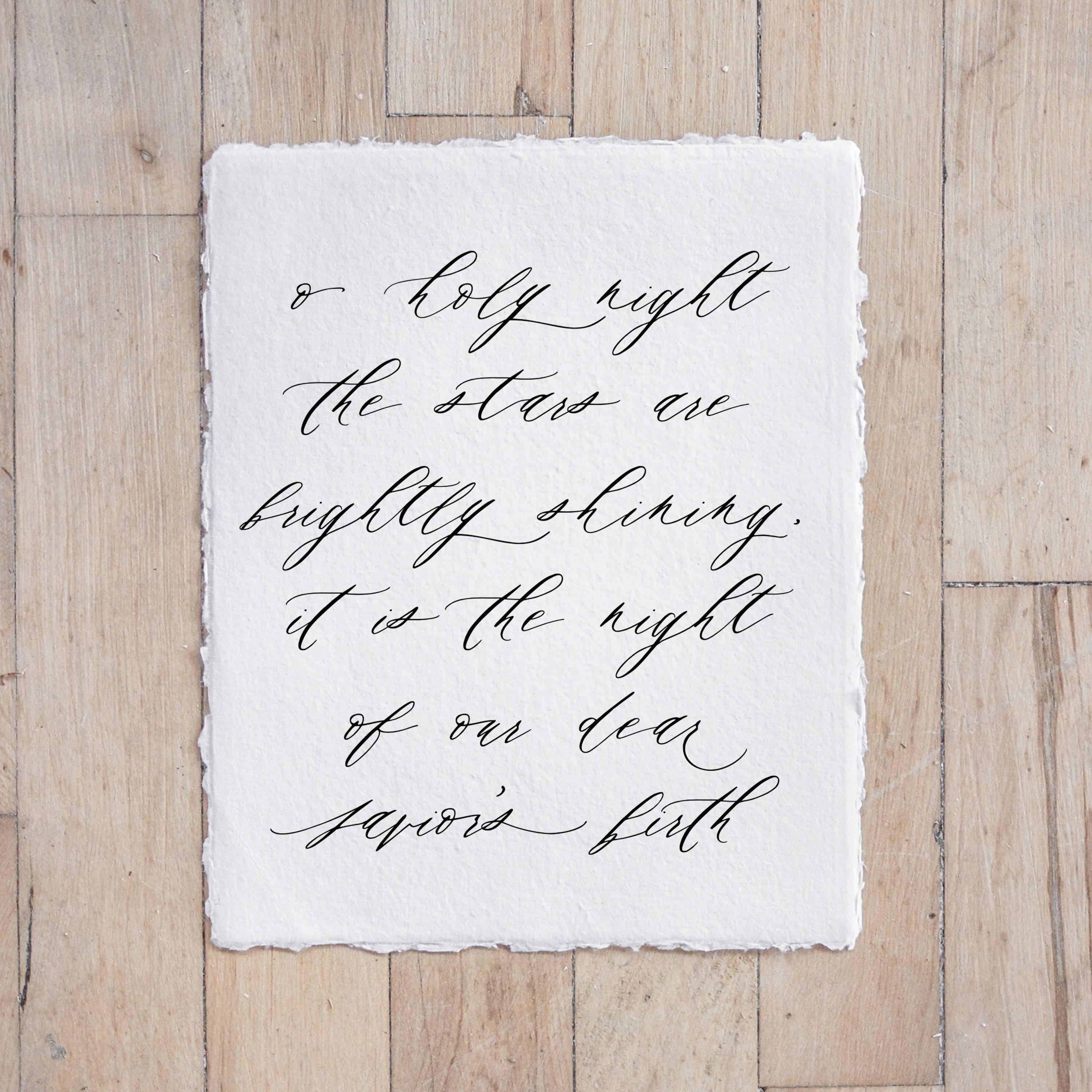 Christmas Calligraphy Print - Oh Holy Night Full, Winter Decor, Gift, Holiday Gift, Seasonal Home Decor, Christmas decor, wall hanging