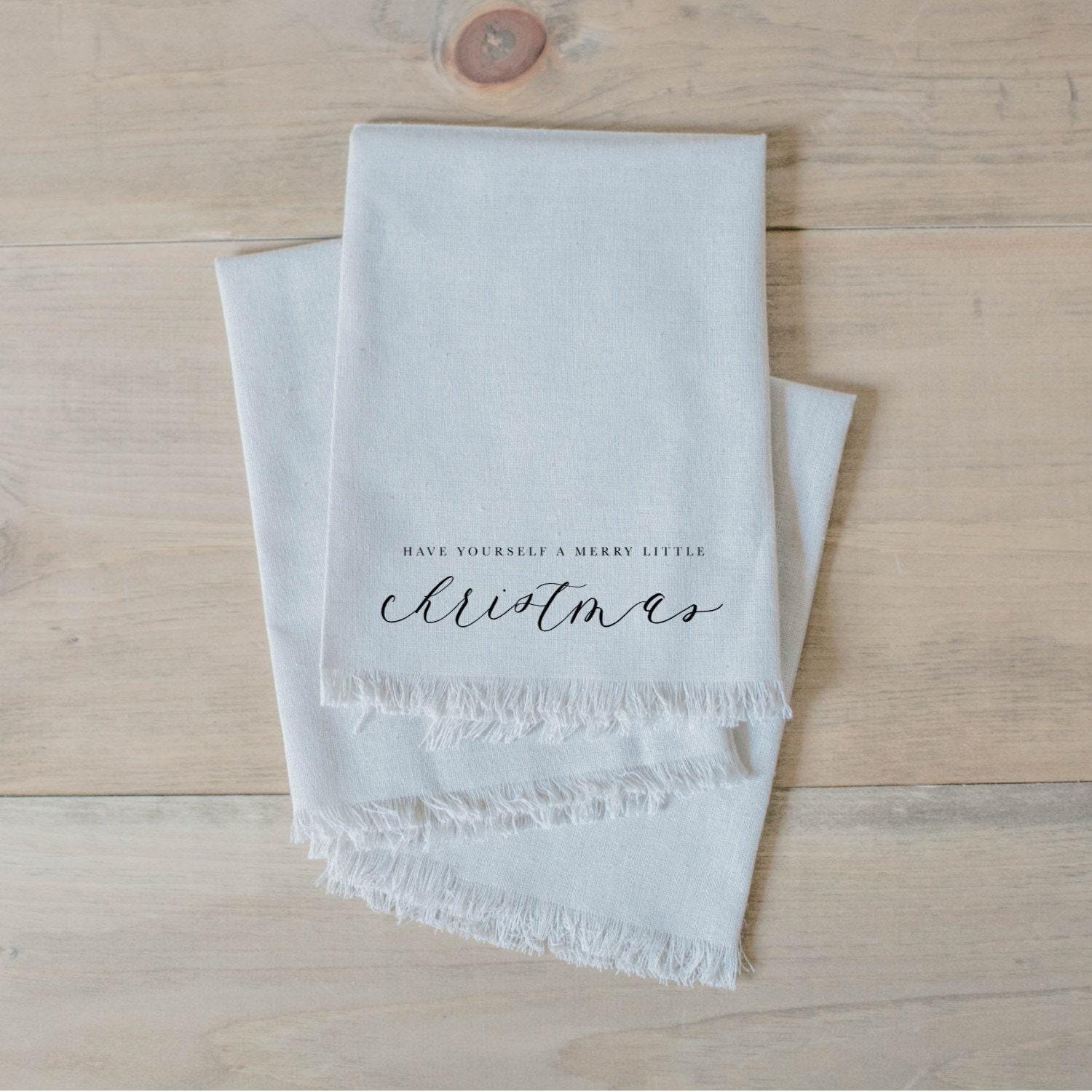 Christmas Napkin - Have Yourself a Merry Little Christmas, present, housewarming gift, tableware, place setting, set the table, linen napkin