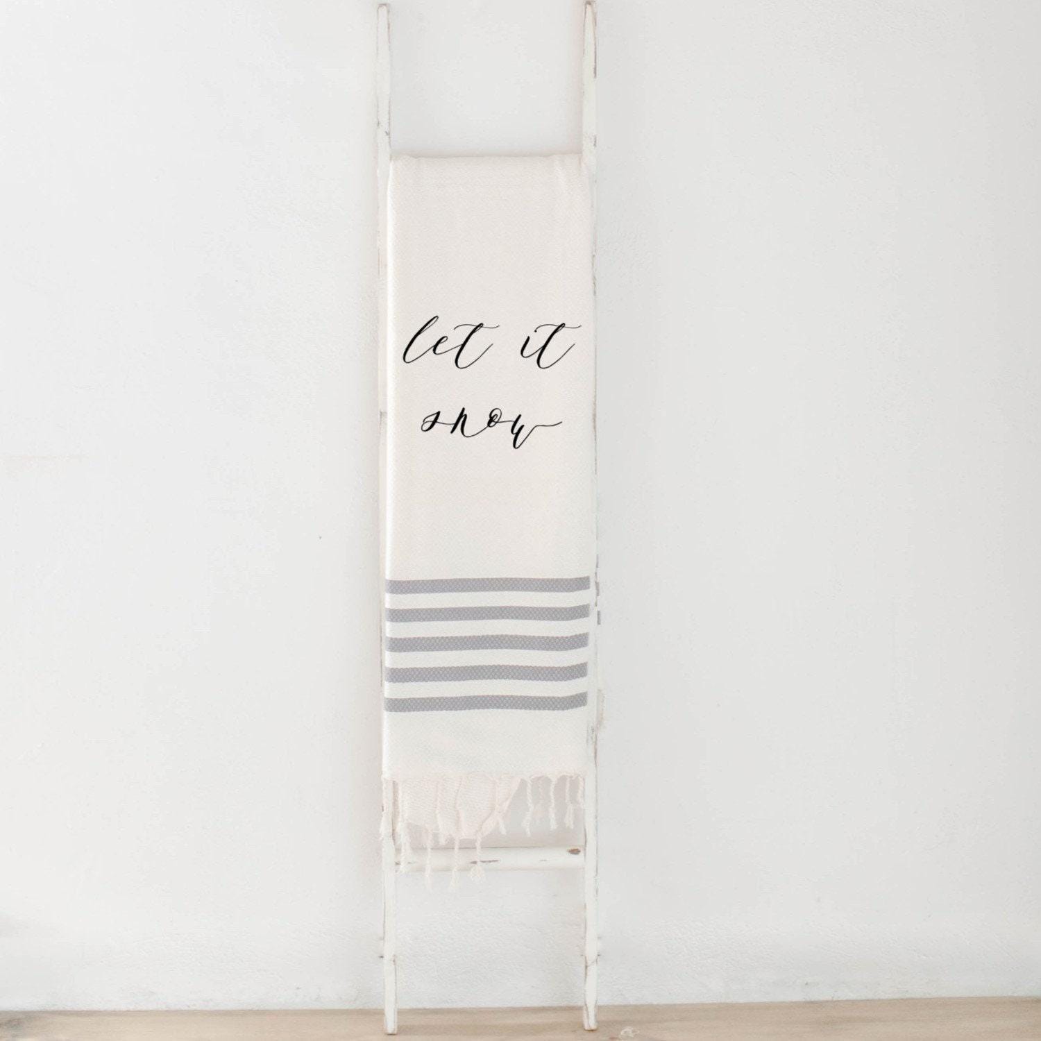 Christmas Throw Blanket - Let it Snow Calligraphy Christmas decor, Holiday decorations, Seasonal, housewarming gift, decorative blanket,