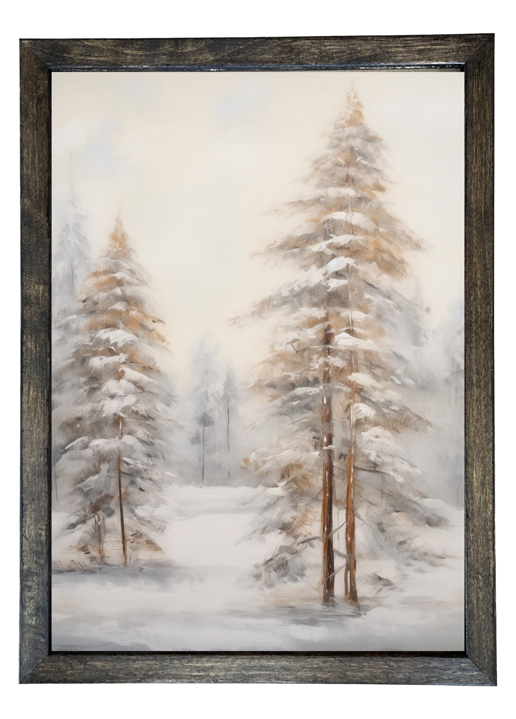 Wood Framed Print - Snow Dusting - Handmade in USA, gallery wall art, holiday wall art, christmas decor, framed decor