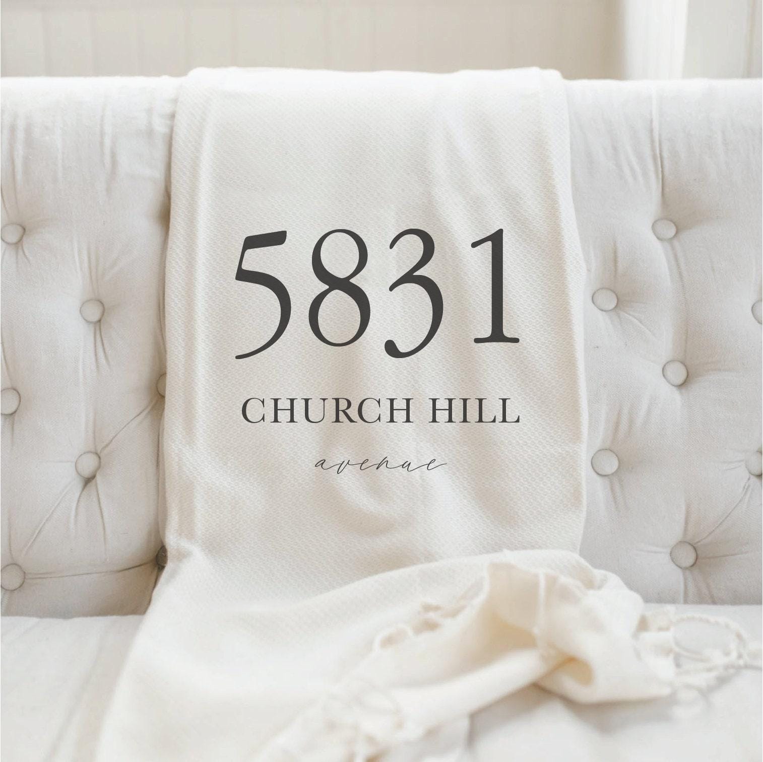 Throw Blanket - Personalized Address - new design! present, housewarming gift, decorative blanket, cozy