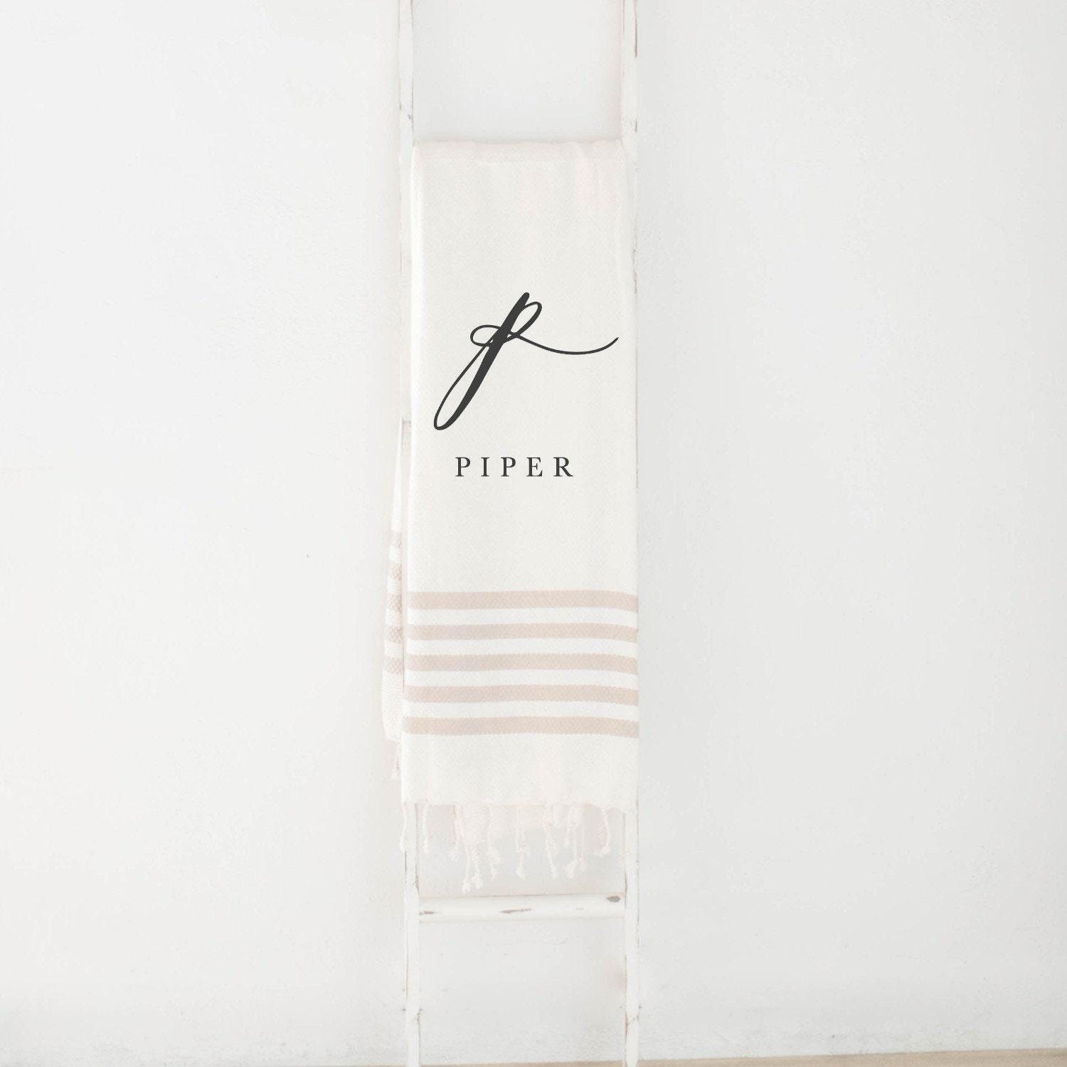 Throw Blanket - Personalized Calligraphy Initial, present, housewarming gift, decorative blanket, cozy, birthday gift