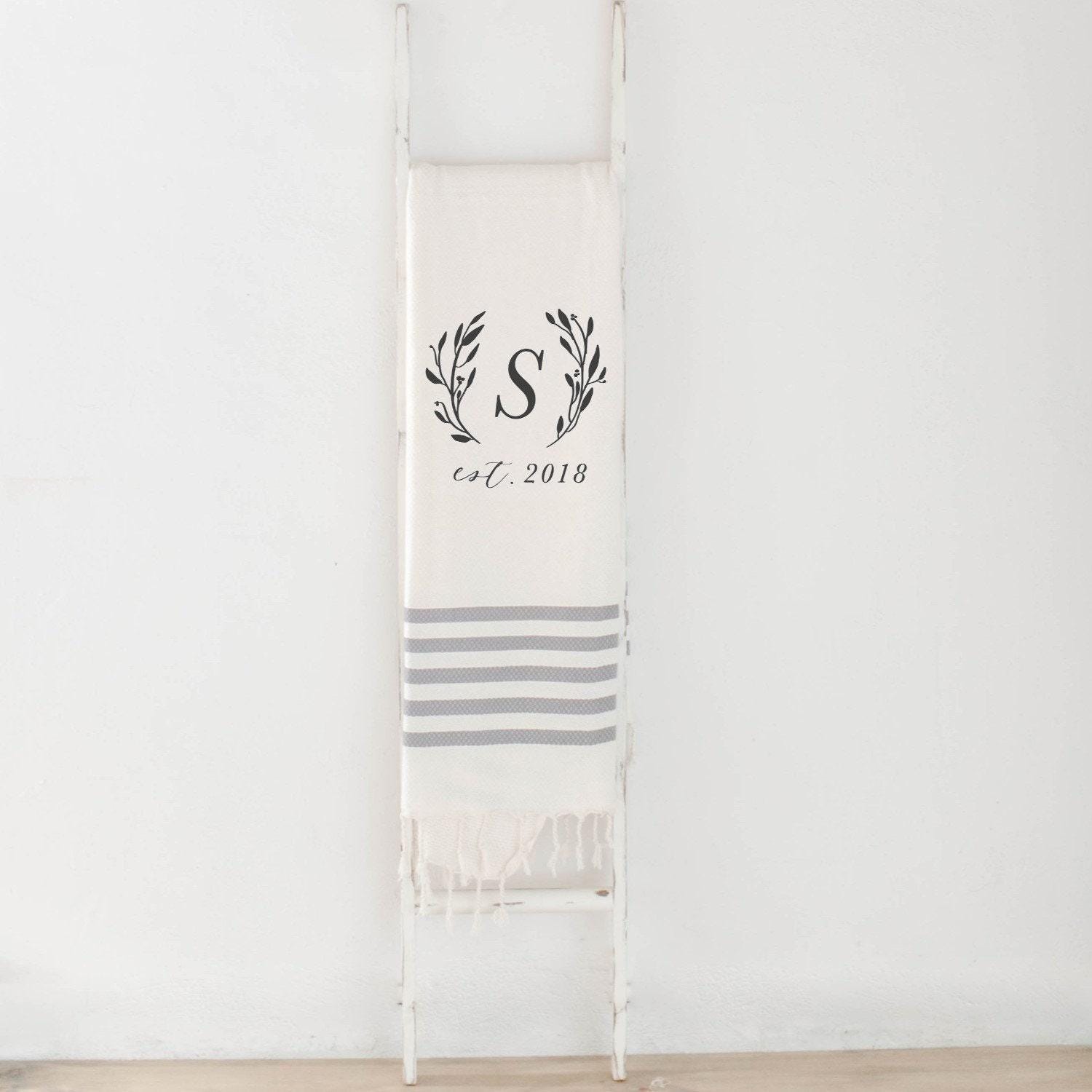 Throw Blanket - Personalized Initial With Laurel