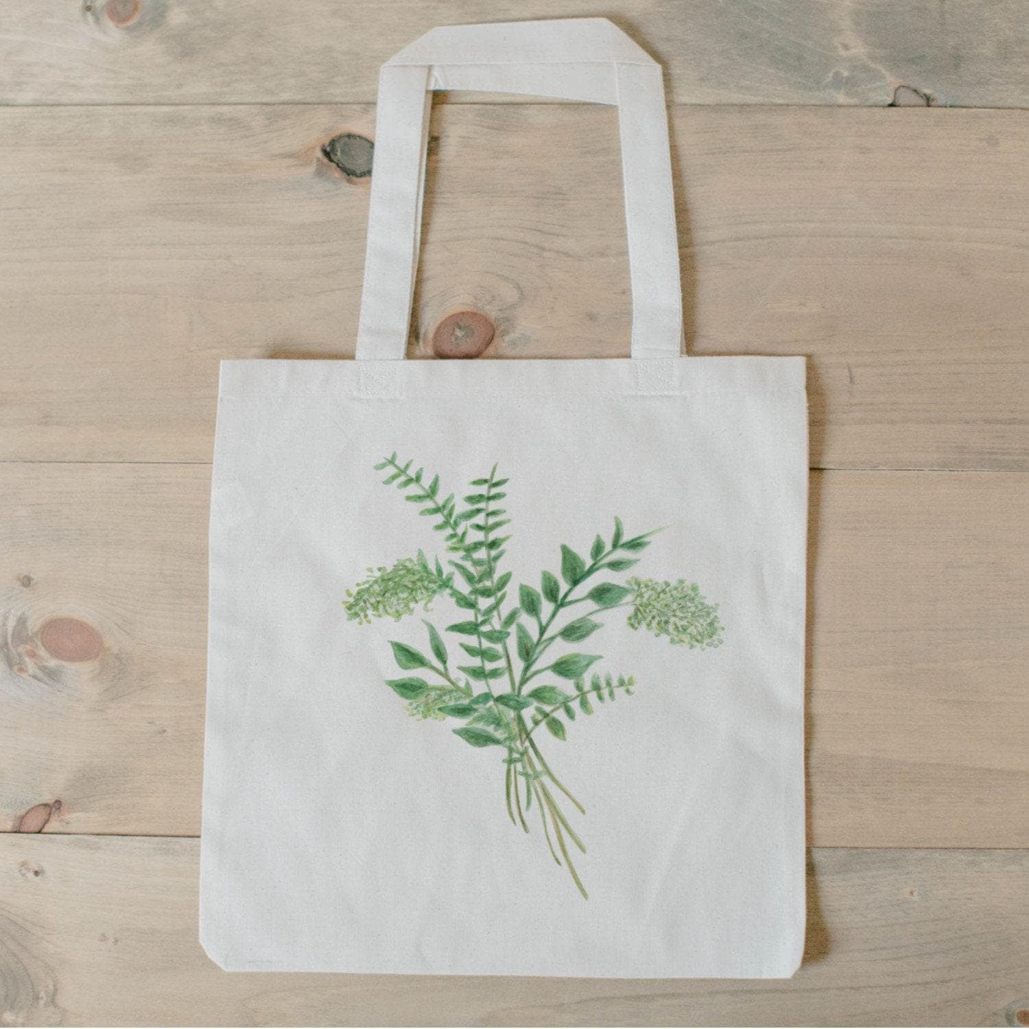 Eucalyptus Watercolor Organic Cotton Tote Bag