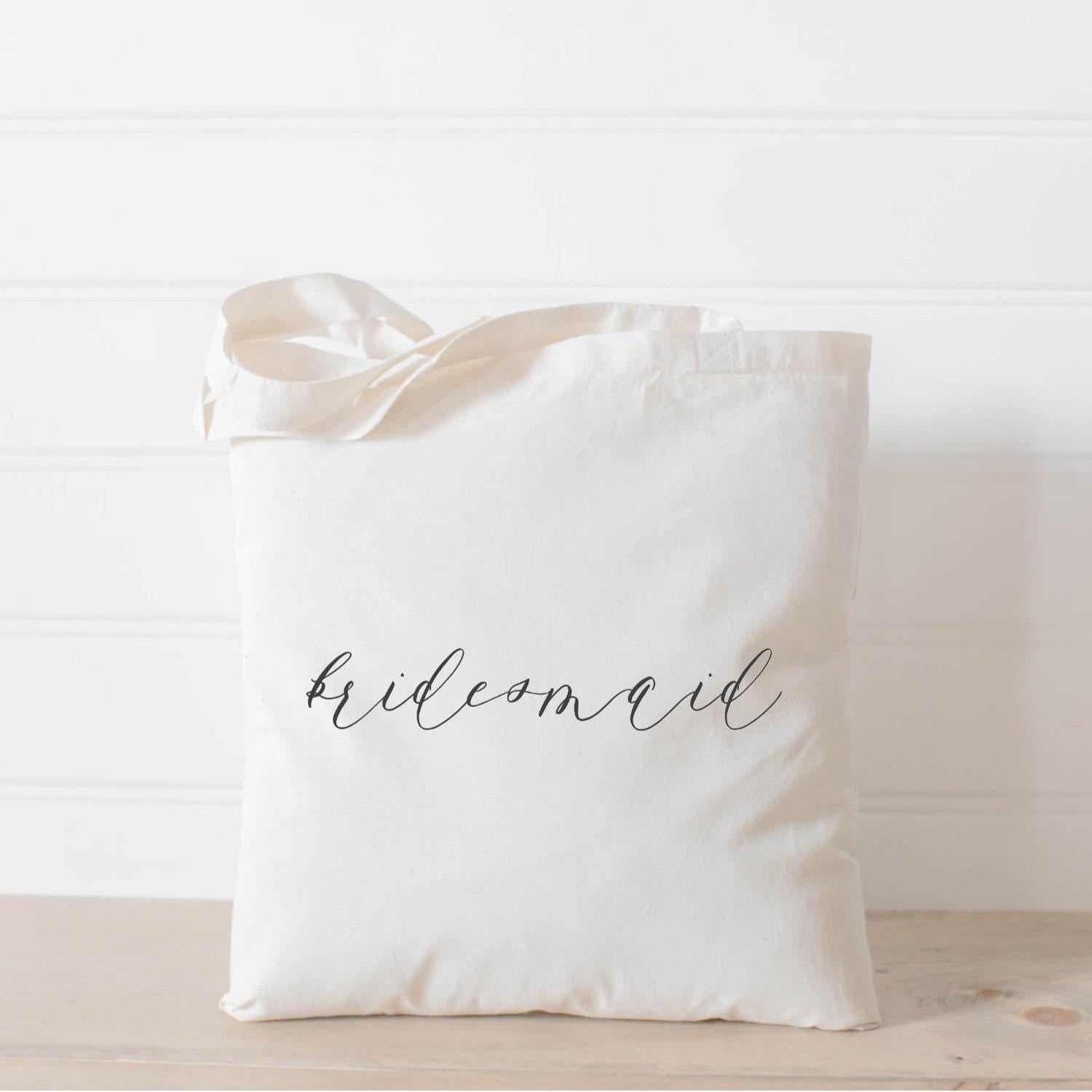 Bridesmaid Tote Bag: Organic Cotton Wedding Favor