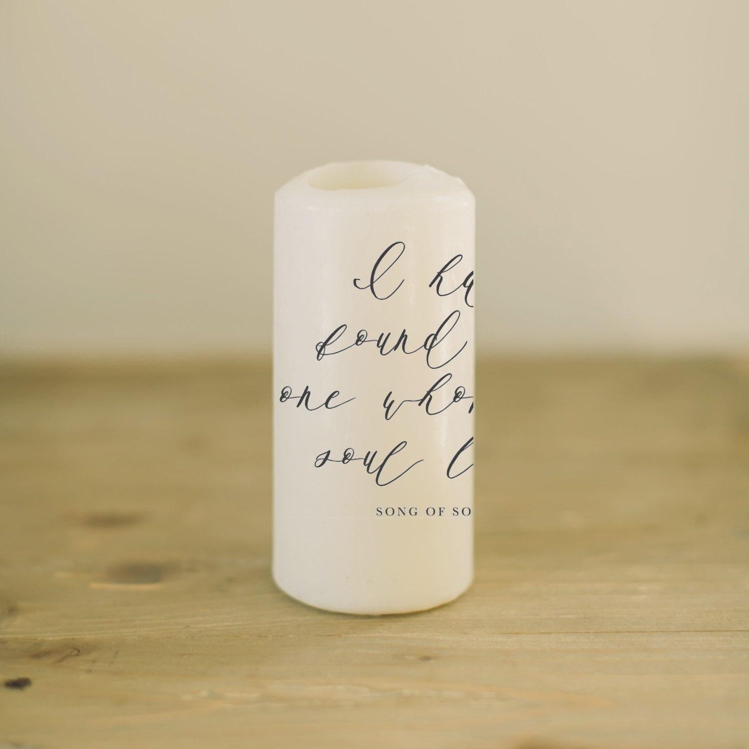 Pillar Candle - My Soul Loves, Pillar, Vows, Wedding, Couple, House warming gift, home