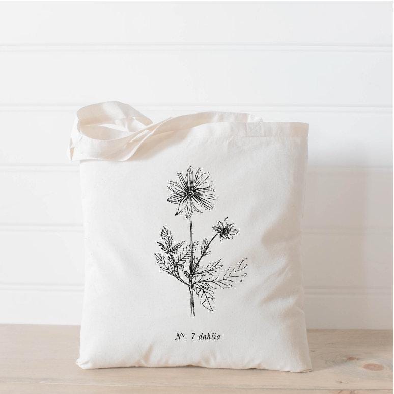 LMB x PCB - Botanical Flowers Tote Bag, present, housewarming gift, tote, bag, womens gift, Liz Marie Blog, LMB, everyday, flowers