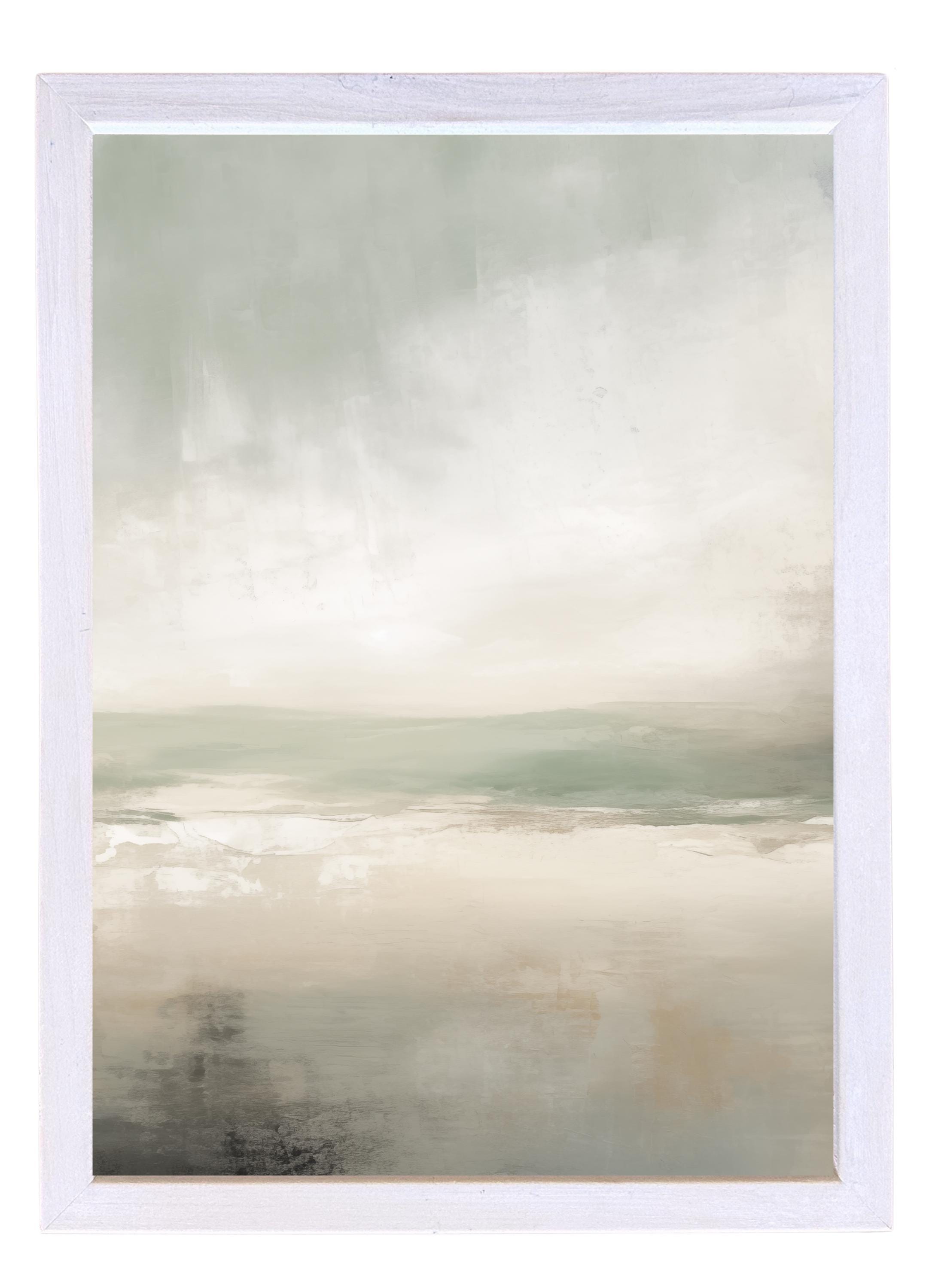 Wood Framed Print - Abstract Blues - Handmade in USA, gallery wall art, framed decor