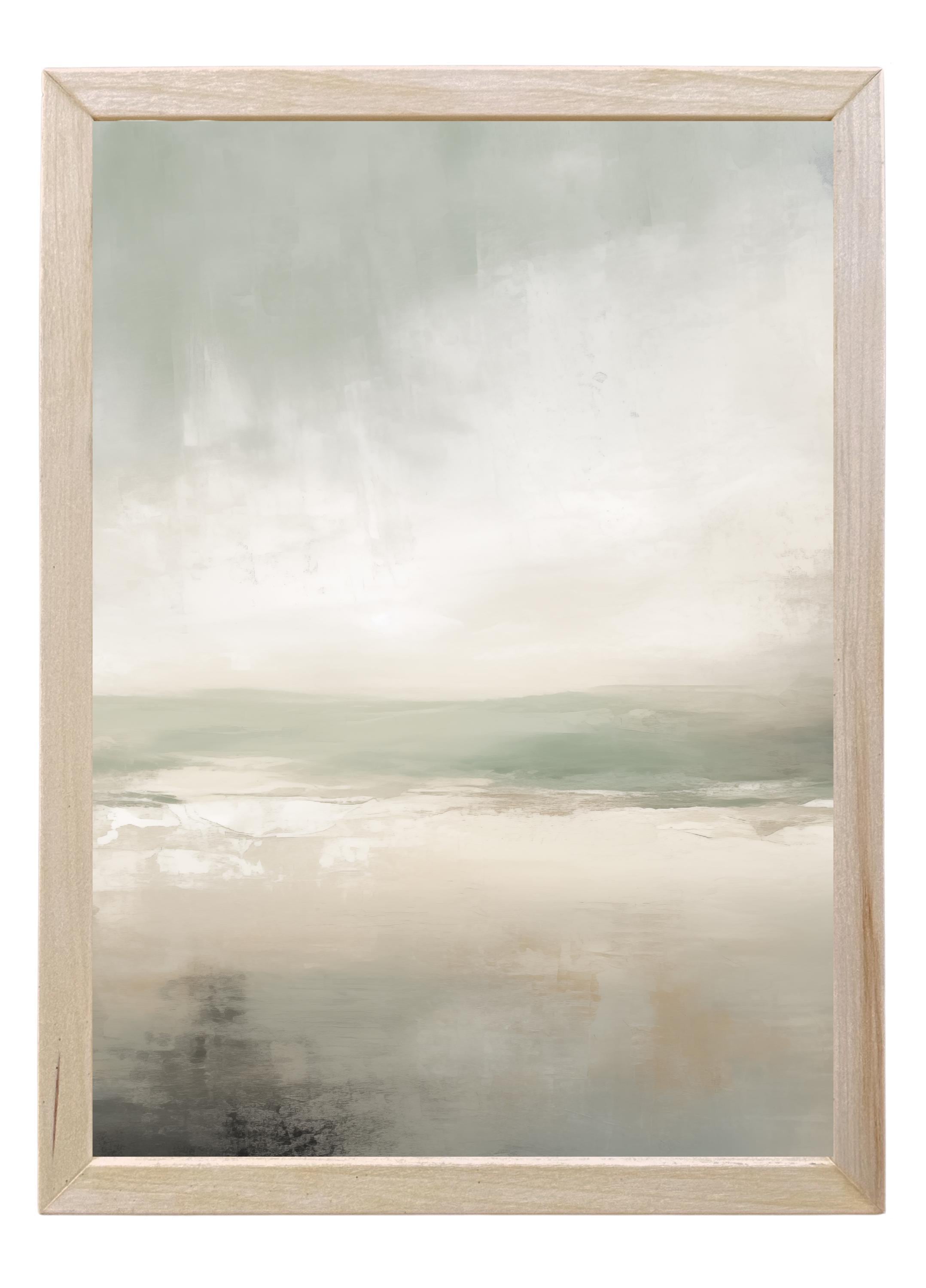 Wood Framed Print - Abstract Blues - Handmade in USA, gallery wall art, framed decor