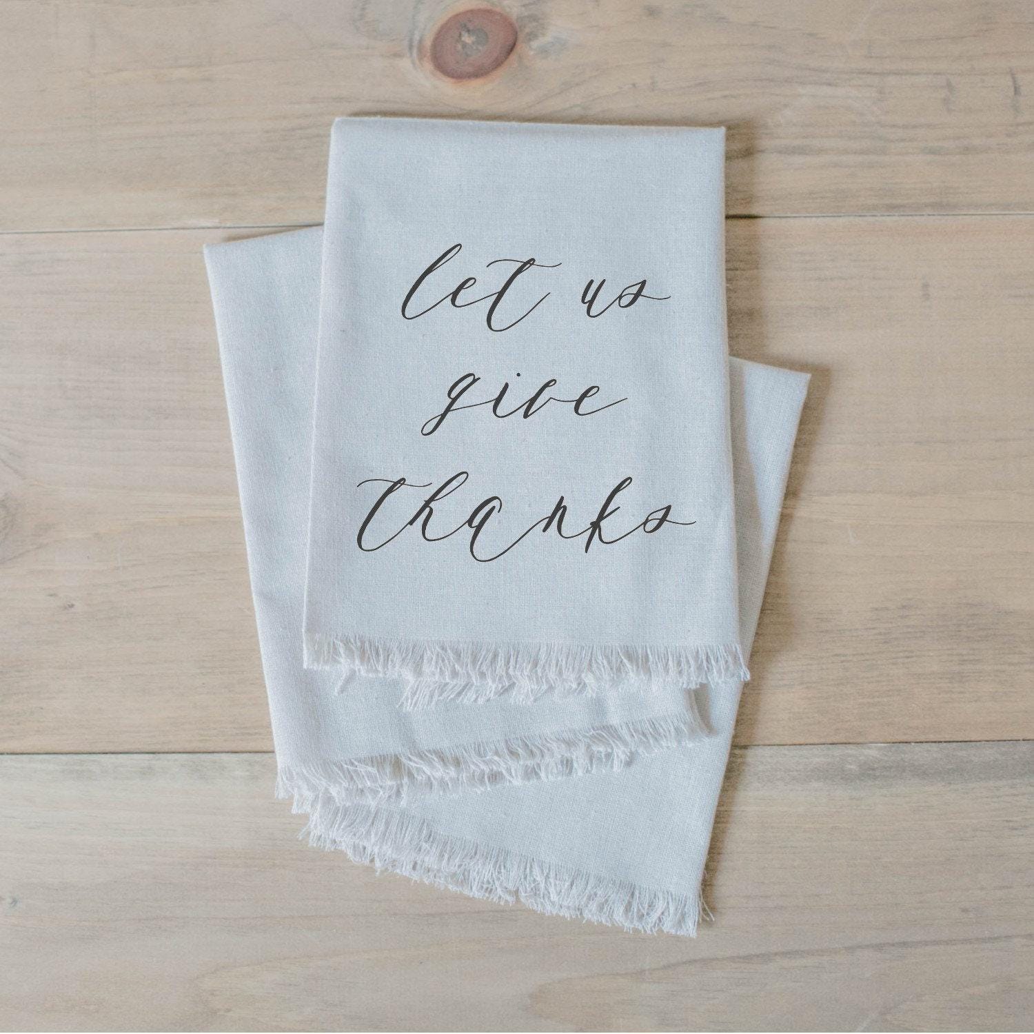 Napkin - Let Us Give Thanks, housewarming gift, tableware, table scene, place setting, set the table, thanksgiving, fall decor