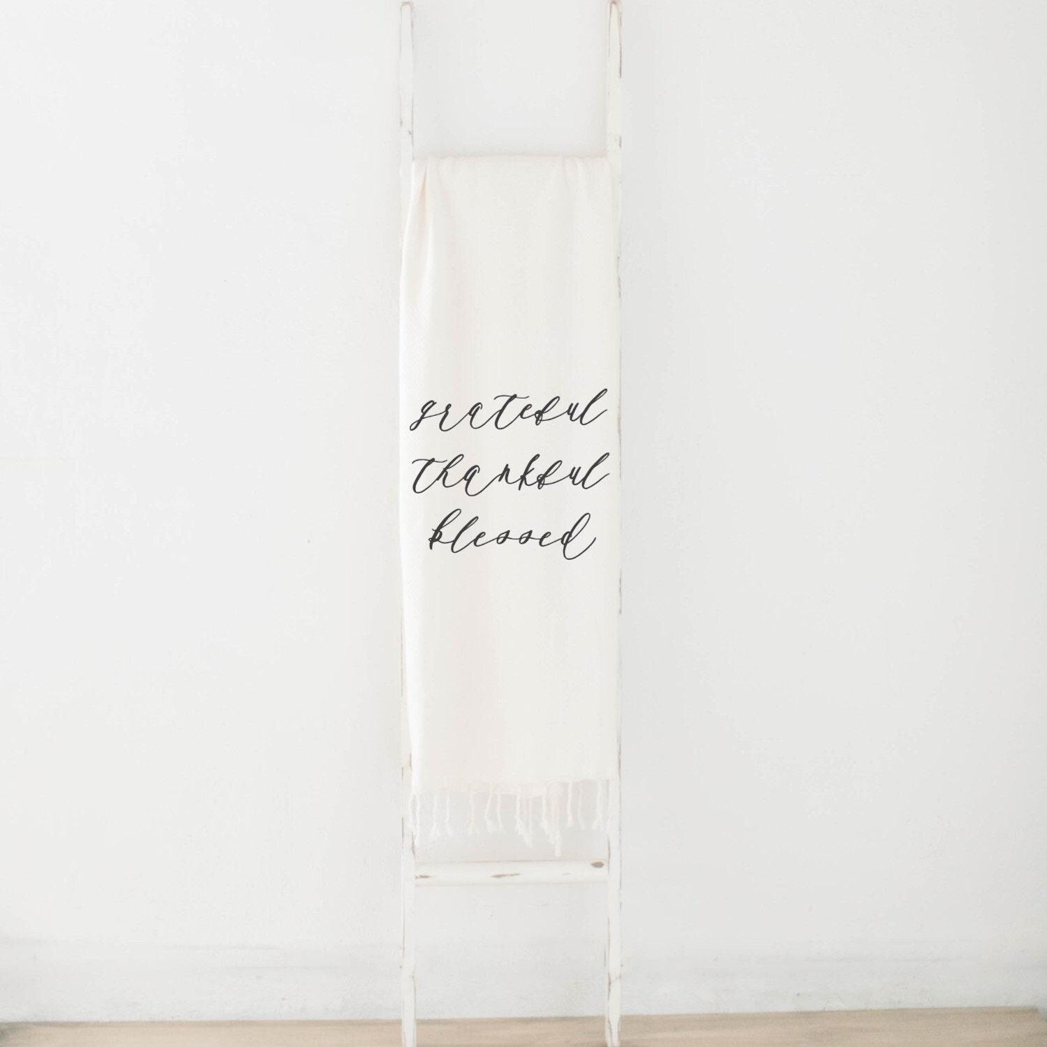 Throw Blanket - Grateful Thankful Blessed, housewarming gift, decorative blanket, cozy, fall decor, autumn designs, soft and comfy