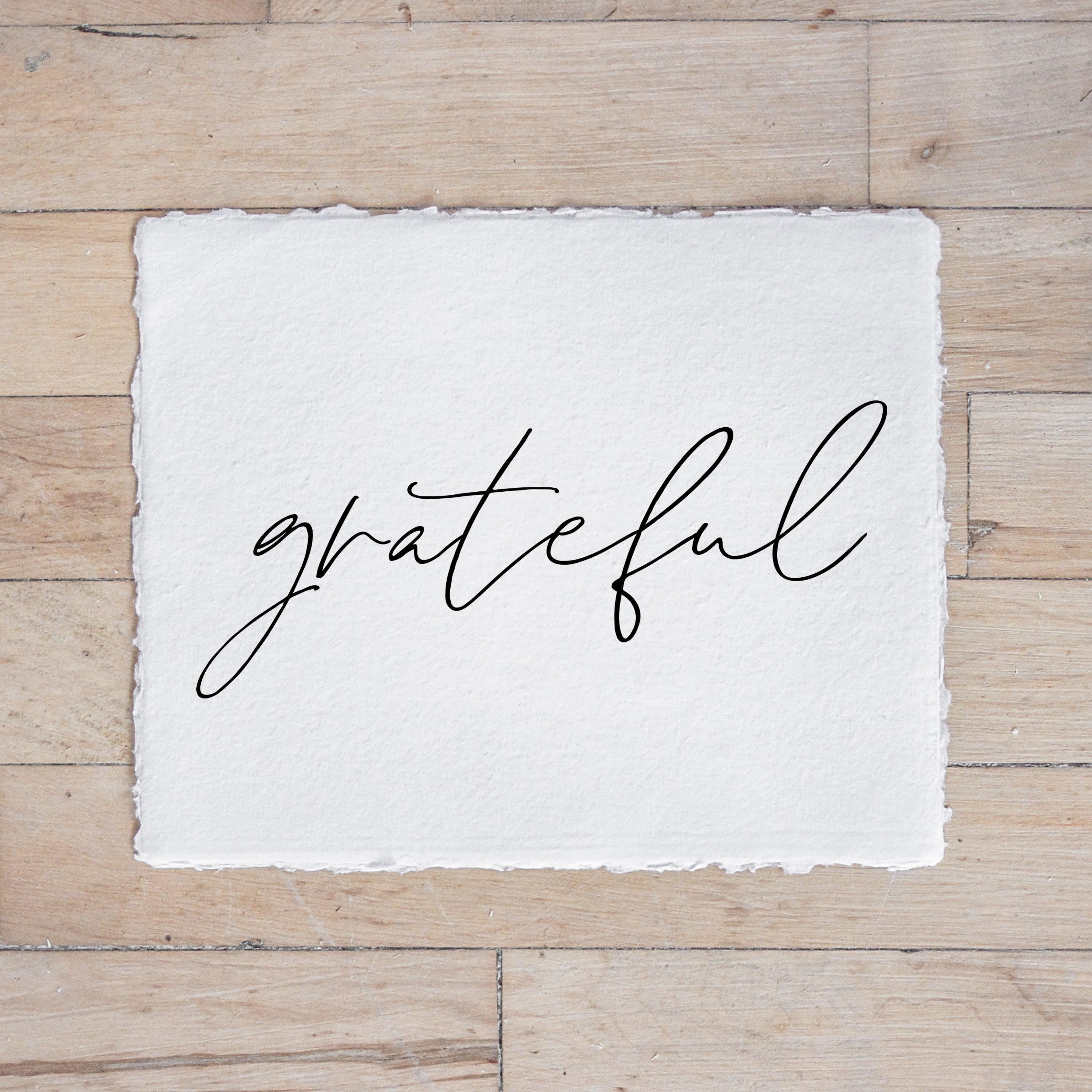 Fall Calligraphy Print - Grateful, Fall Decor, Gift, Holiday Gift, Seasonal Home Decor, Fall gifts