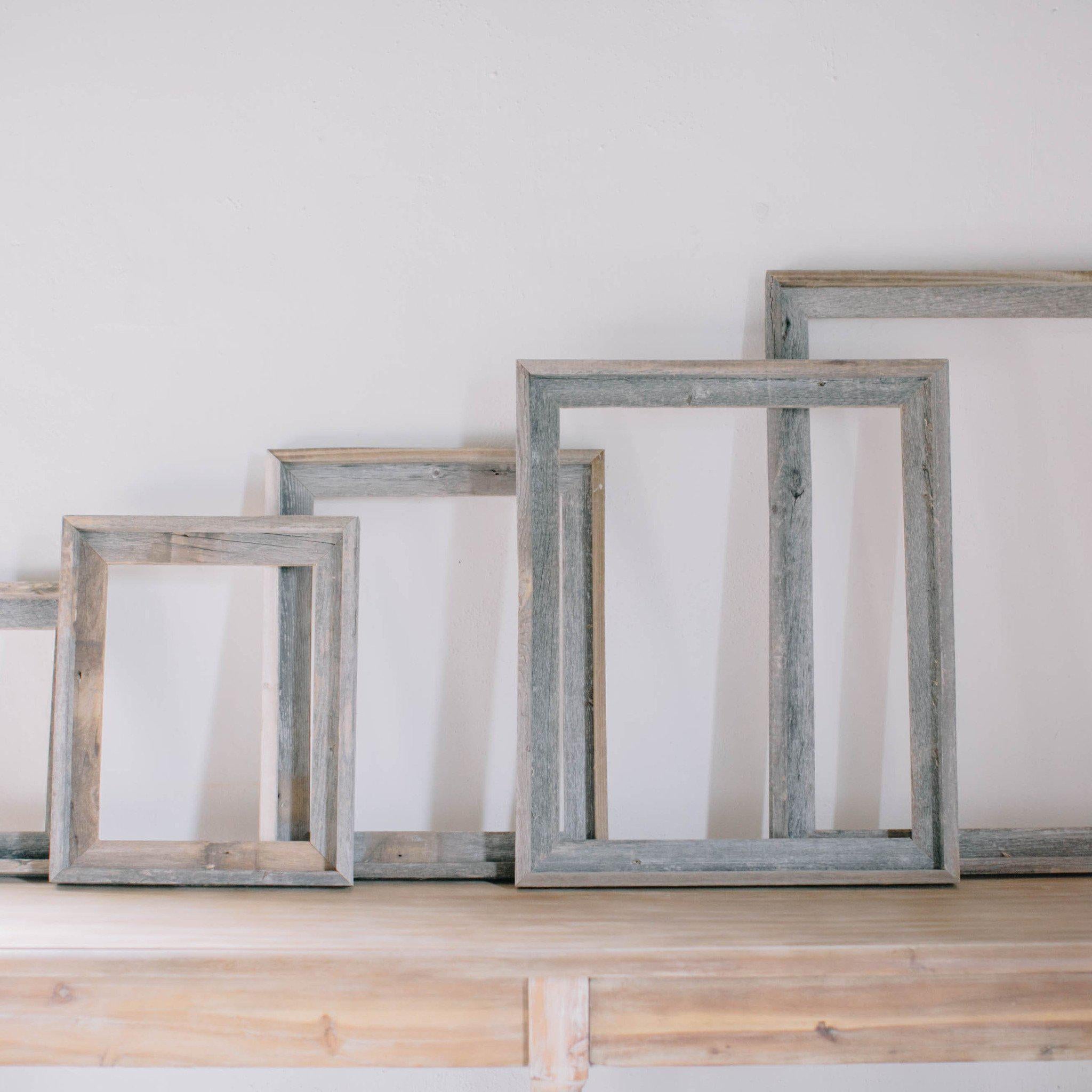 Reclaimed Barn Wood Frame - Frame Only - 100% American Made, farmhouse home decor, housewarming, weathered frame, rustic, handmade, natural