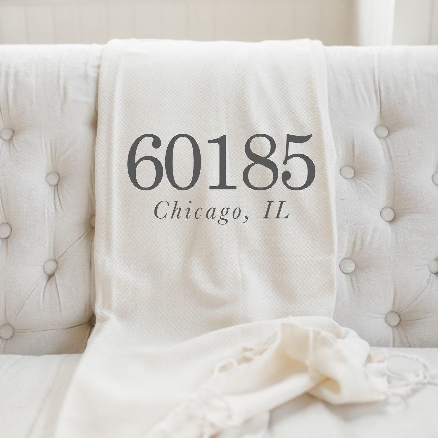 Throw Blanket - Personalized Zip Code, Home State decor, decorative blanket, home and living, gift for her, housewarming, newlywed present
